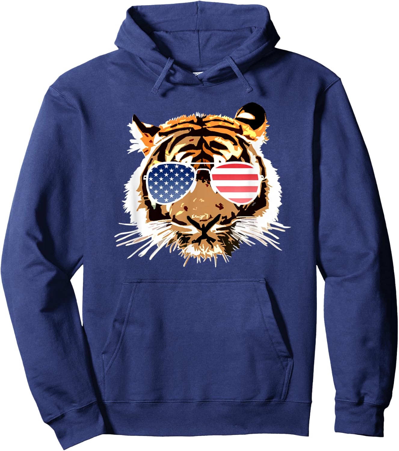 American Tiger 4th of July US Patriotic Pride Kids Men Hoodie - Hoodie | Navy