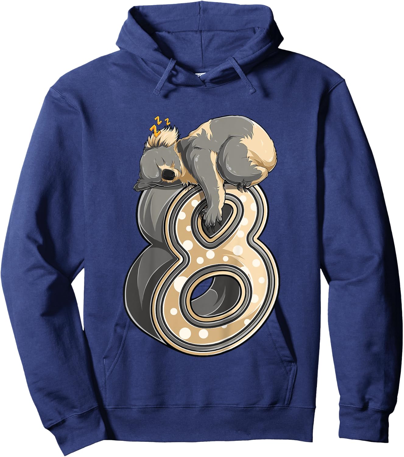 Kids 8 Year Old Koala 8th Birthday Party Animal Koala Lover Hoodie - Hoodie | Navy