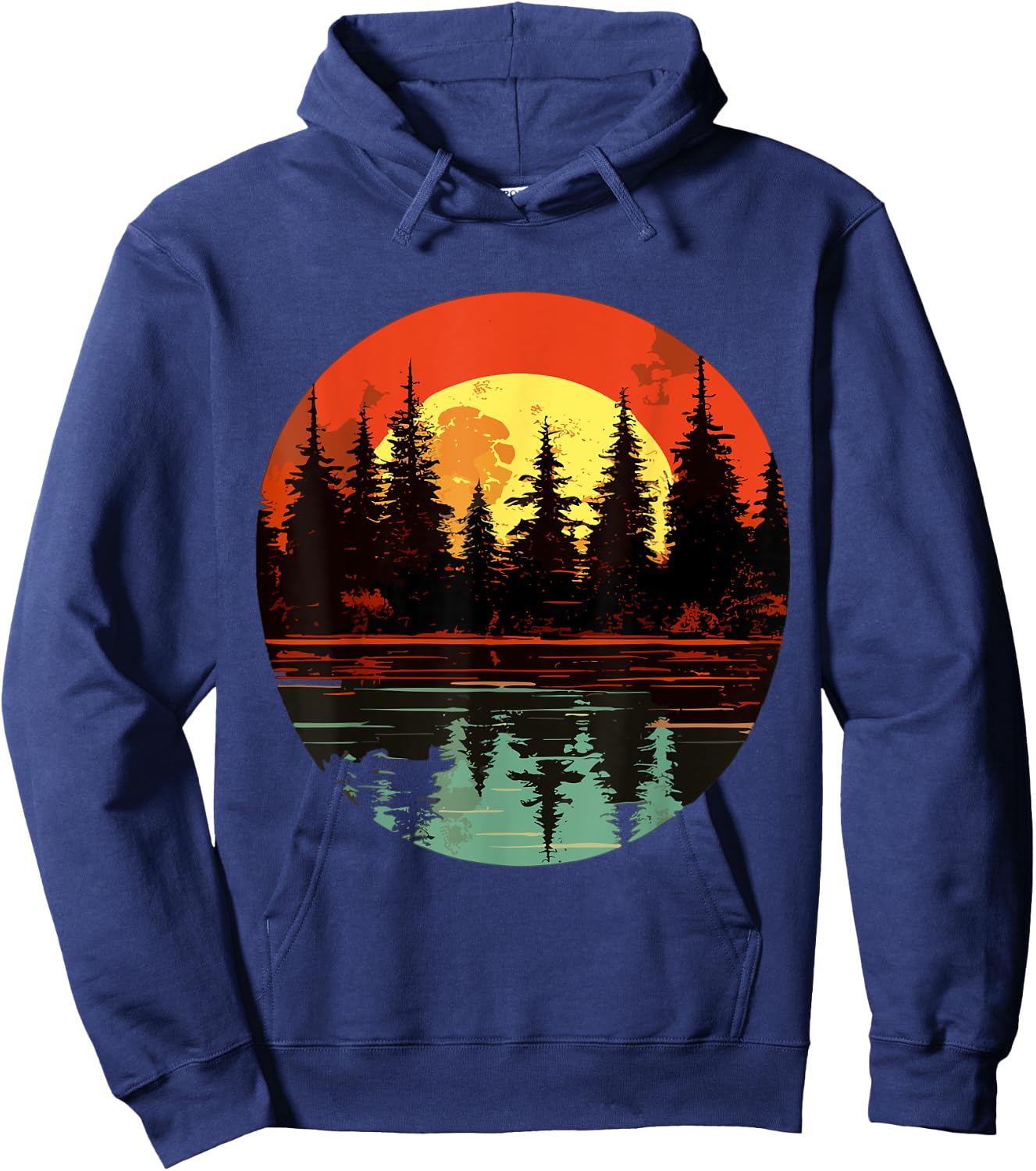 Trees Forest Reflection Wildlife Nature Animal Outdoor Hoodie - Hoodie | Navy