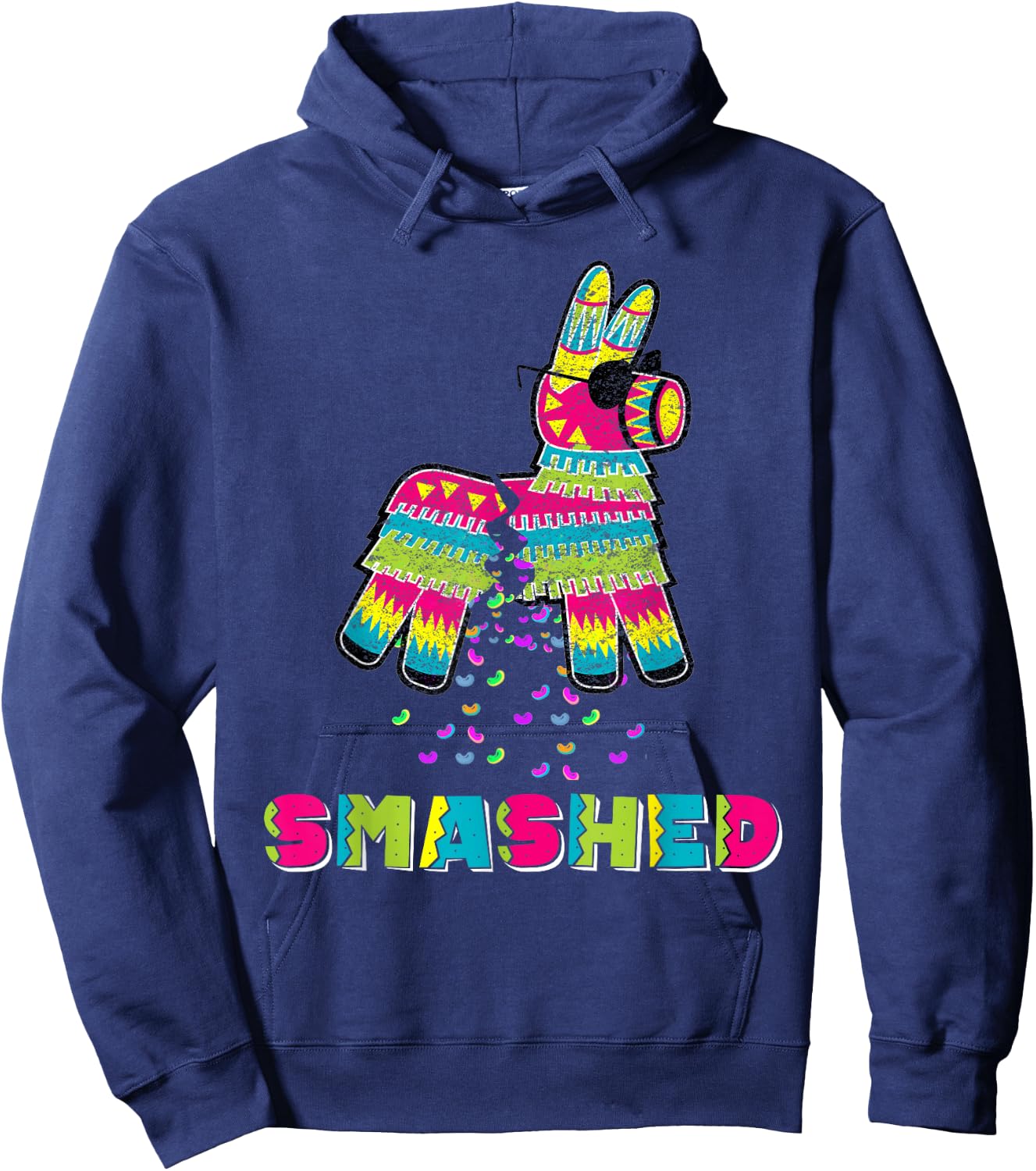 Funny Men Women Smashed Funny Cico De Mayo Costume Pinata Hoodie - Hoodie | Navy