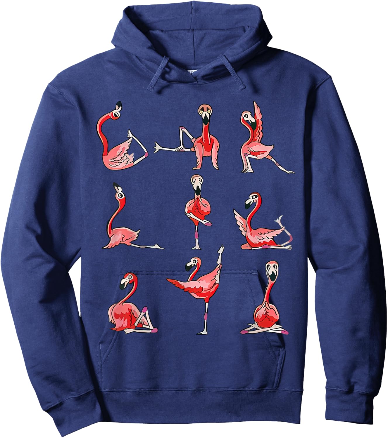 Women Flamingo Do Yoga Pose Meditation Men Women Hoodie - Hoodie | Navy