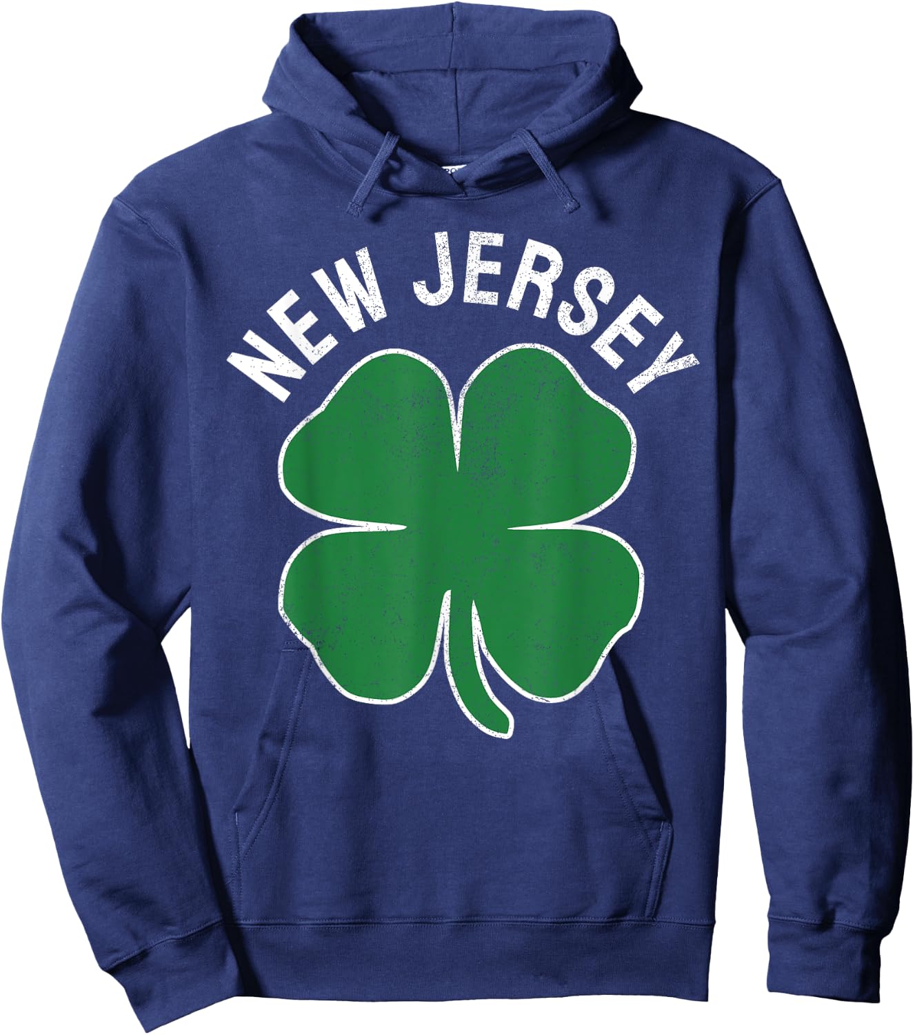 St. Patrick's Day Shamrock New Jersey Irish Green Clover Hoodie - Hoodie | Navy