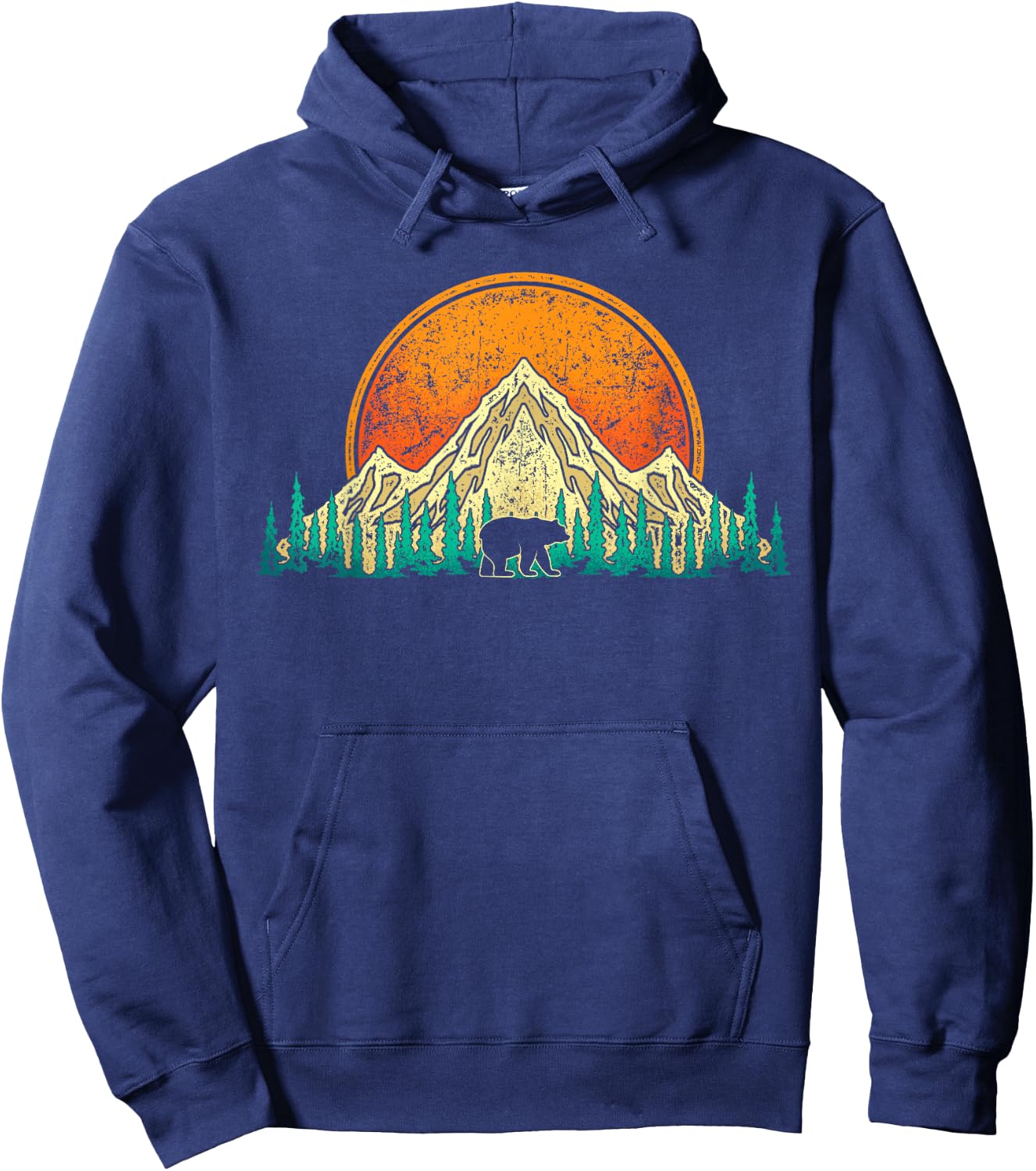 Hiking Mountains Nature Trees Outdoor Hiker Wildlife Forest Hoodie - Hoodie | Navy