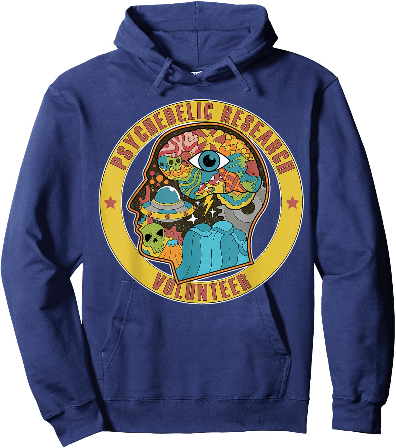 Psychedelic Research Volunteer UFO Aliens Paranormal LSD Hoodie - Hoodie | Navy