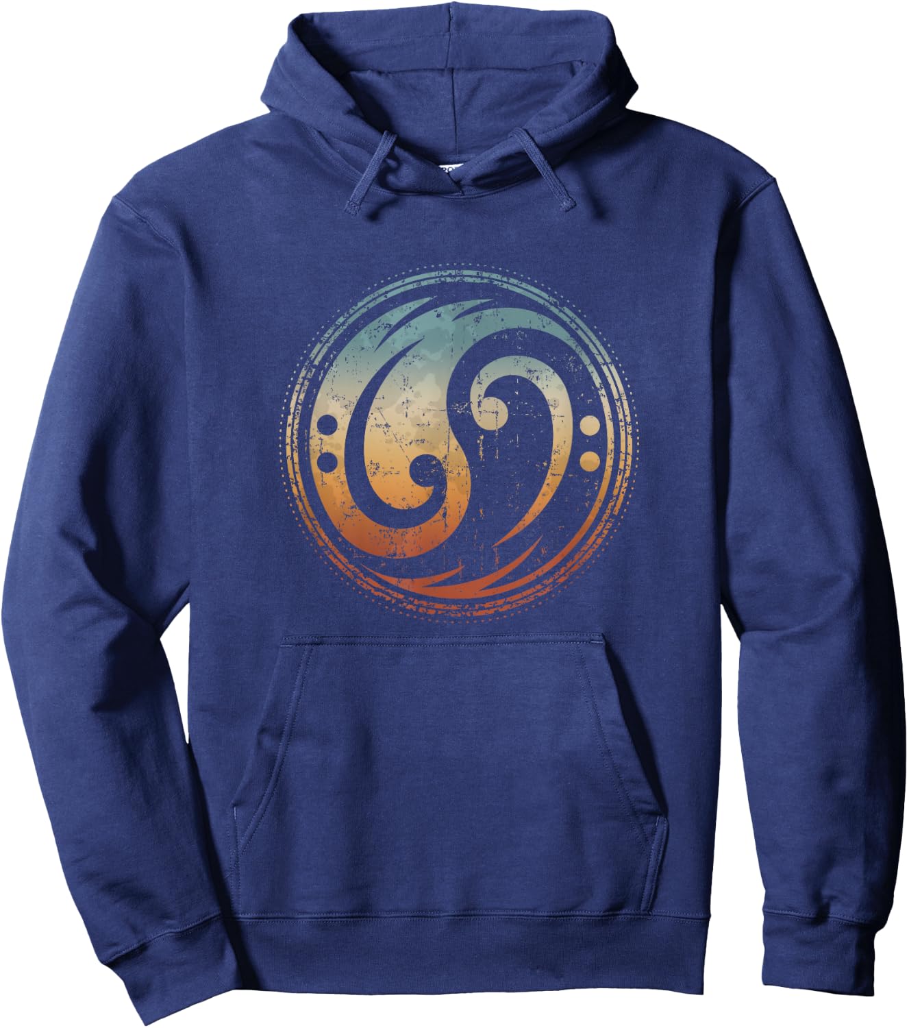 Bass Guitar Clef Yin Yang Vintage for Bassist & Bass Player Hoodie - Hoodie | Navy