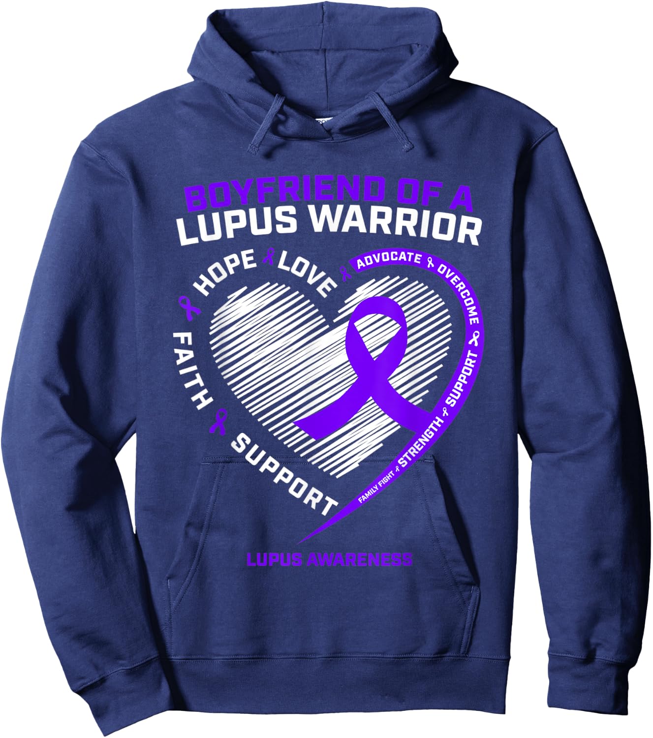 Boyfriend Girlfriend Warrior Gifts Products Lupus Awareness Hoodie - Hoodie | Navy