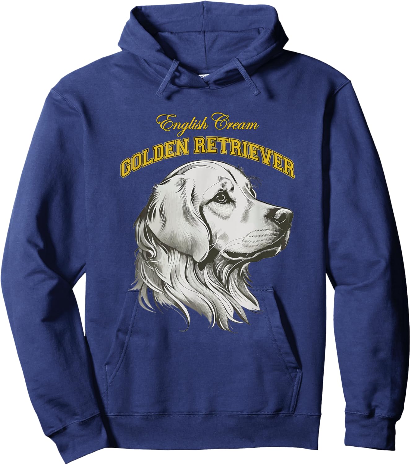 English Cream Golden Retriever ECGR Retro Preppy Collegiate Hoodie - Hoodie | Navy