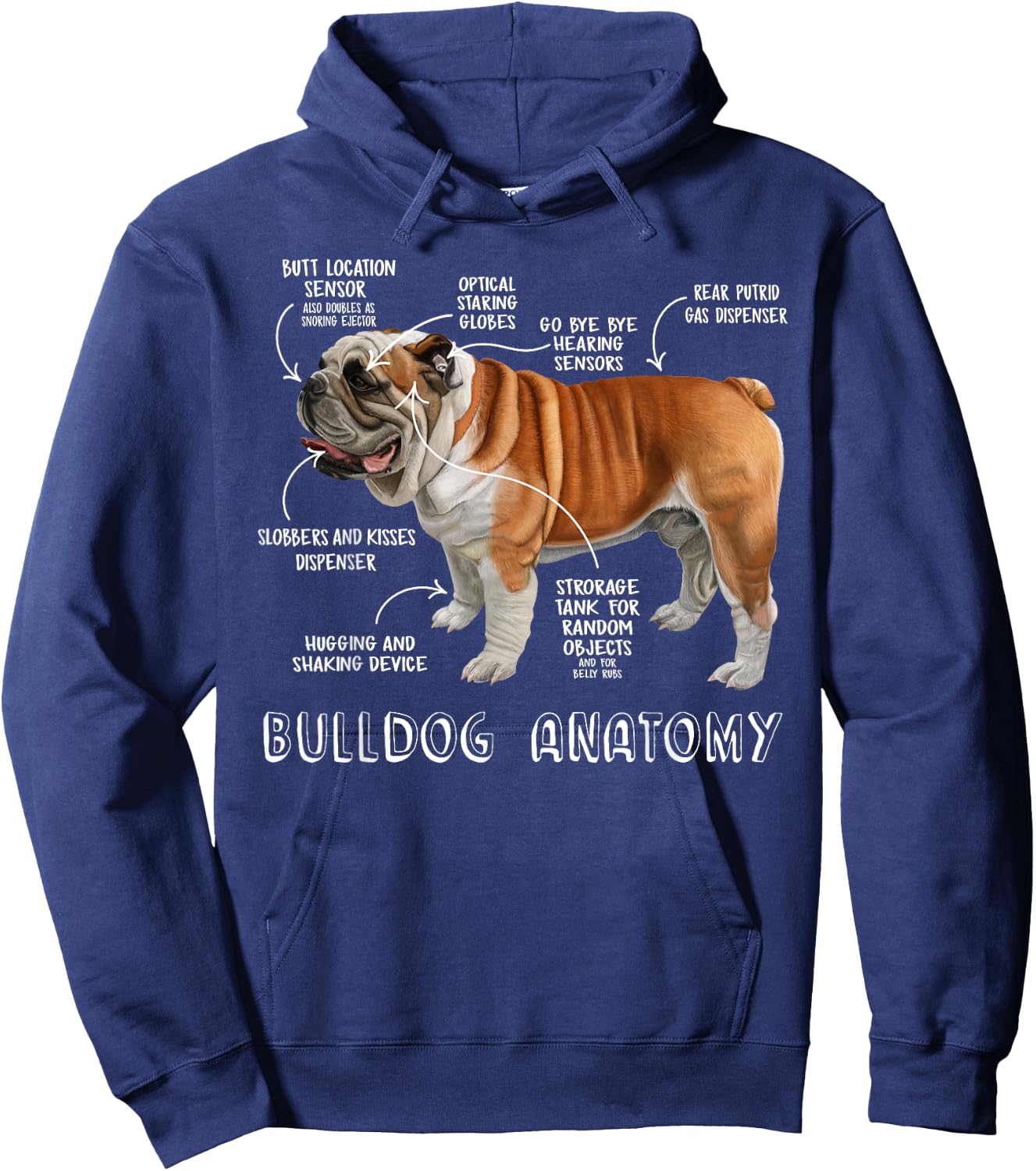 Cute English Bulldog Anatomy Dog Lover Funny Gift Hoodie - Hoodie | Navy