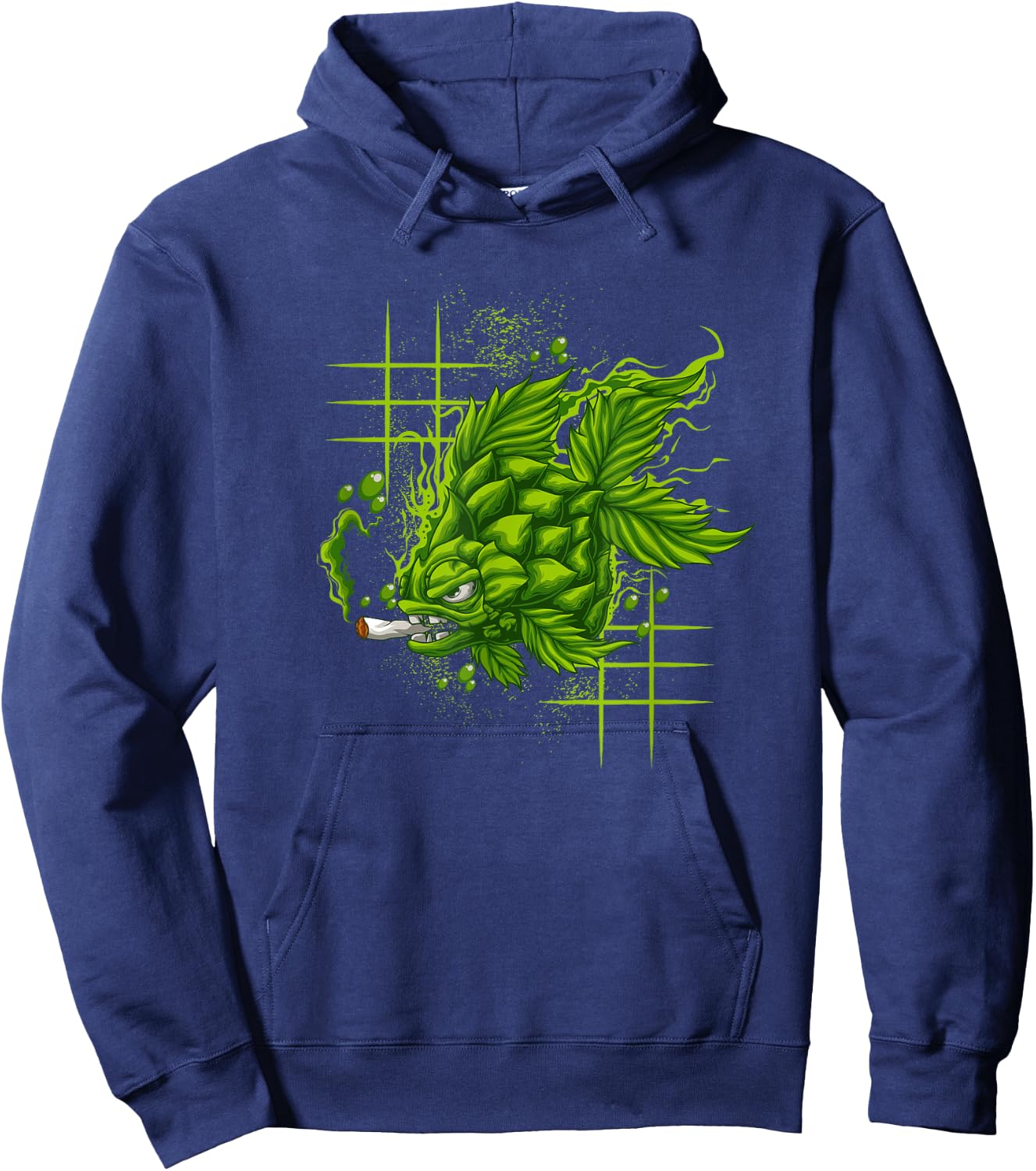 Fishing And Marijuana Fish Funny Weed Fish Smoking A Joint Hoodie - Hoodie | Navy