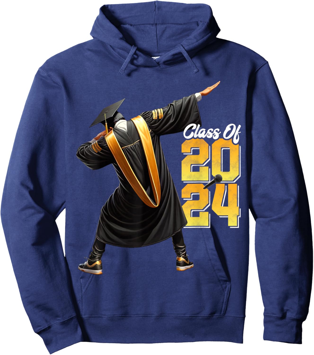 Dabbing Graduation Class Of 2024 Gift Men Funny Graduation Hoodie - Hoodie | Navy