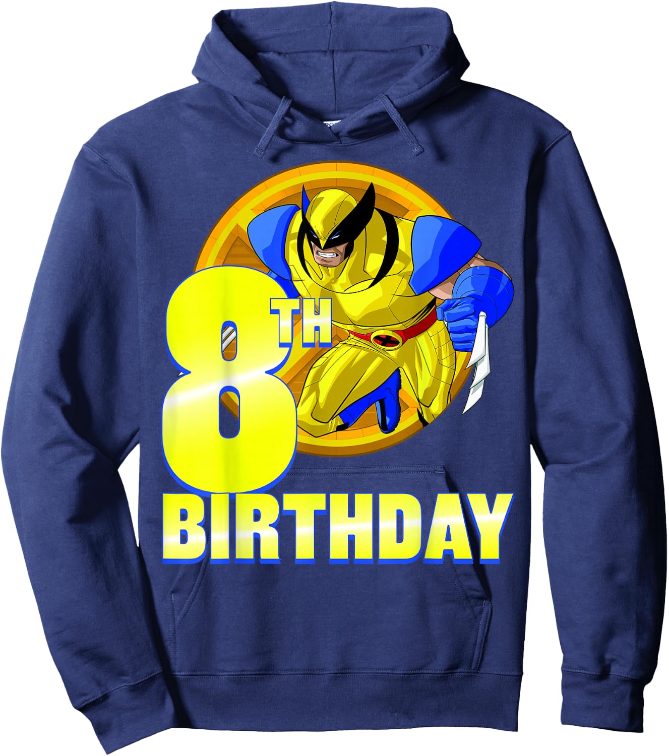 Marvel X-Men Wolverine 8th Birthday Badge Hoodie - Hoodie | Navy