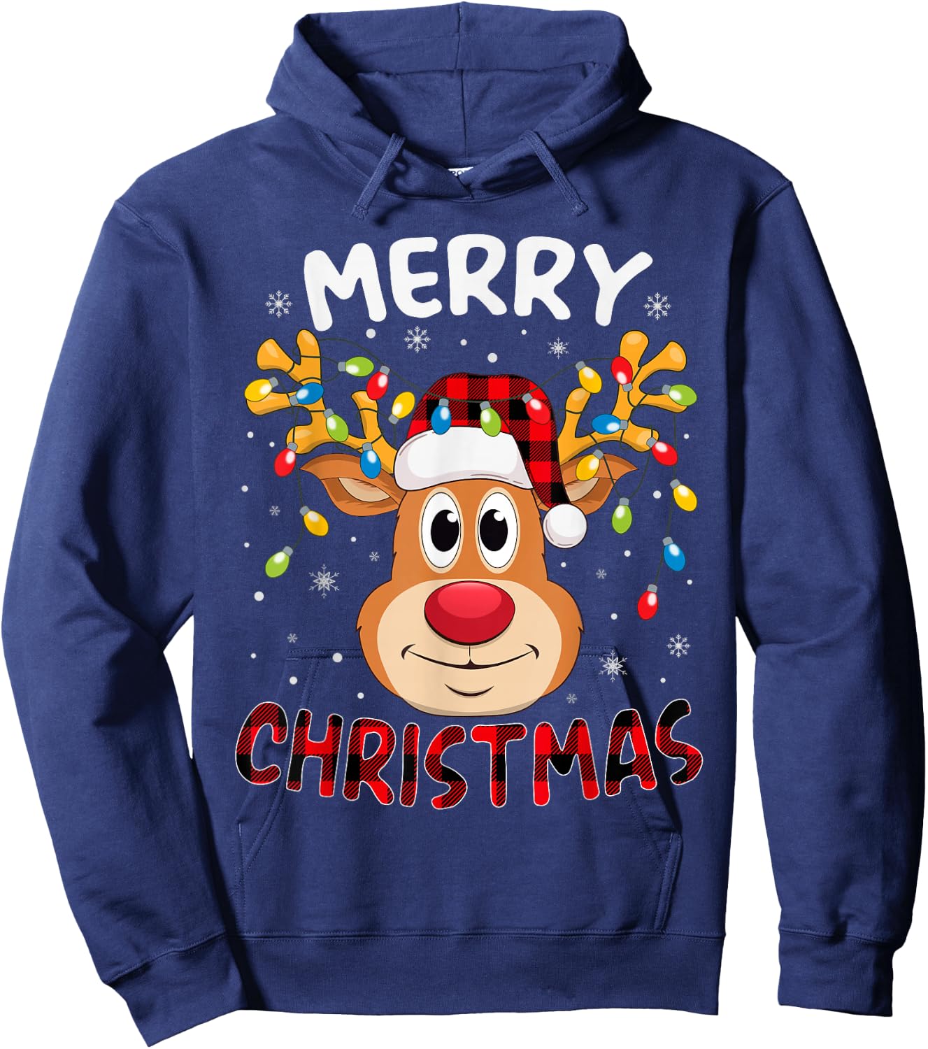 Merry Christmas Reindeer Xmas Family Men Women Kids Hoodie - Hoodie | Navy