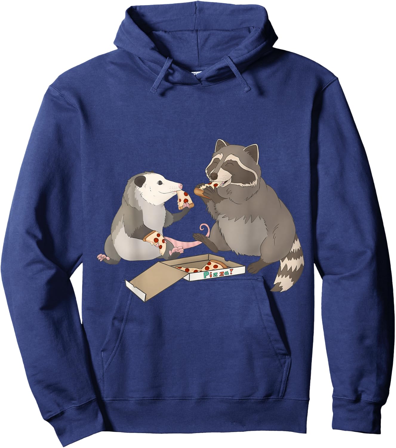 Possum and Raccoon eating pizza Hoodie - Hoodie | Navy