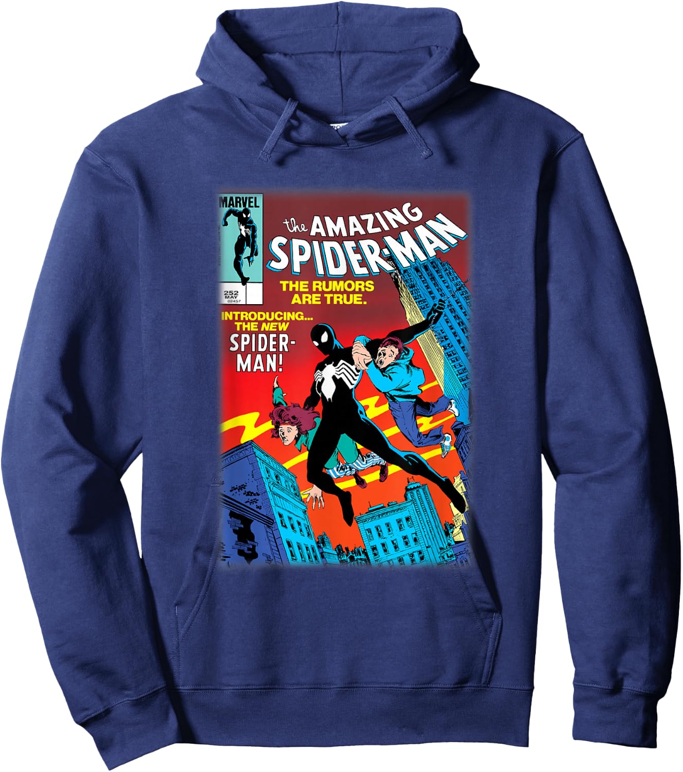 Marvel Spider-Man Introducing Black Suit Spider-Man Cover Hoodie - Hoodie | Navy