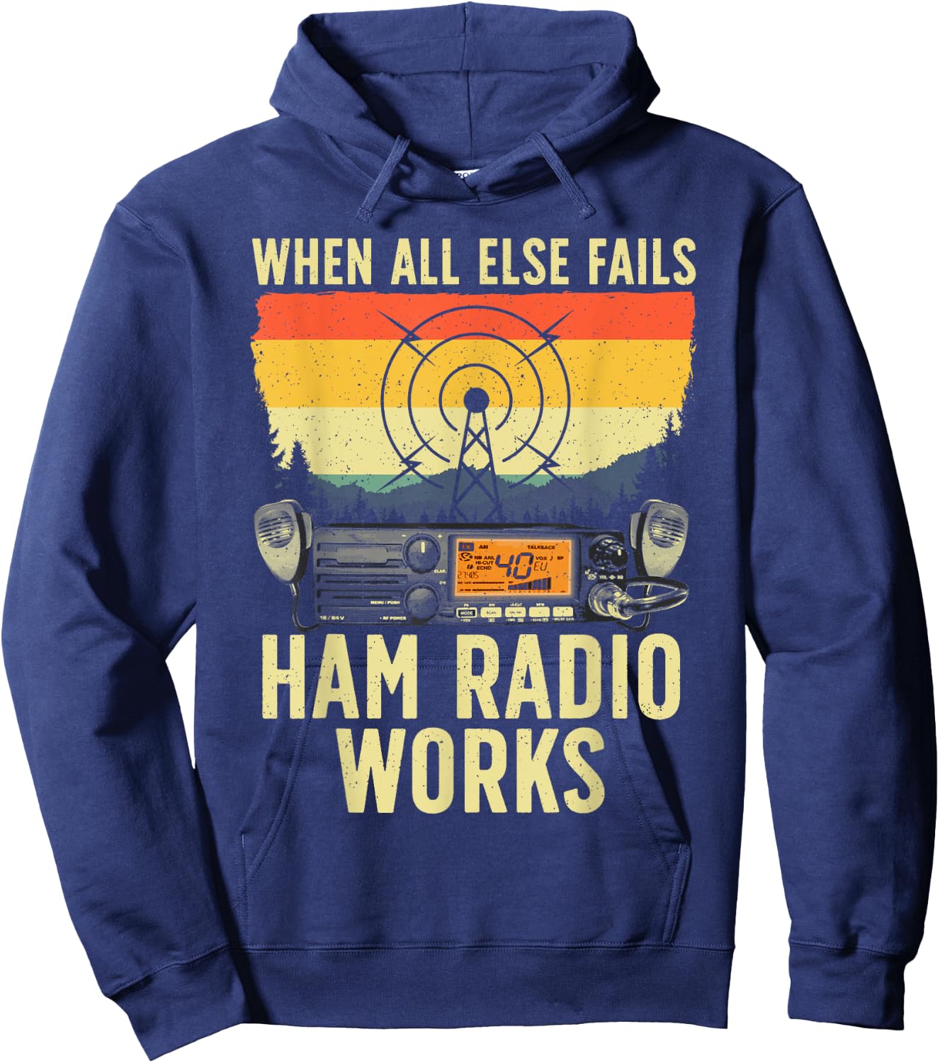 Funny Ham Radio Art Women Amateur Radio Ham Operator Hoodie - Hoodie | Navy