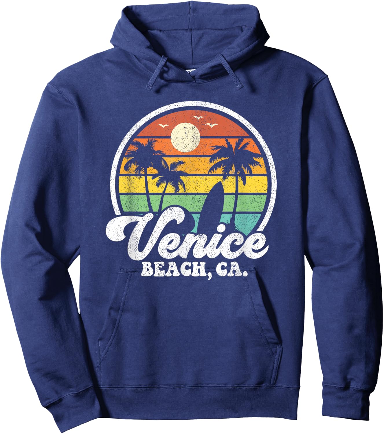 Vintage Venice Beach California CA Surfing Retro Surf Gift Hoodie - Hoodie | Navy