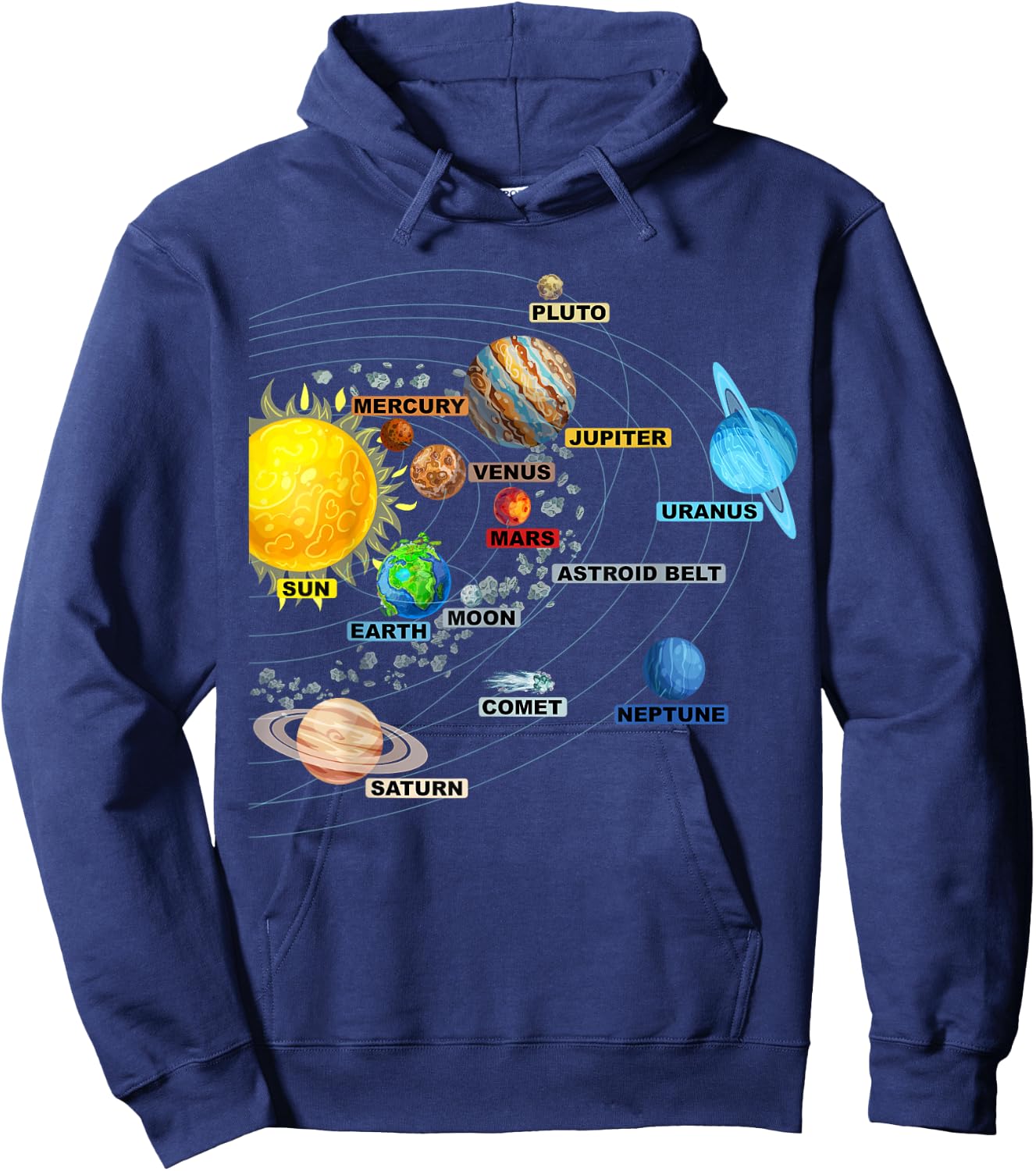 Solar System Planets - Astronomy Space Science - Girls Boys Hoodie - Hoodie | Navy