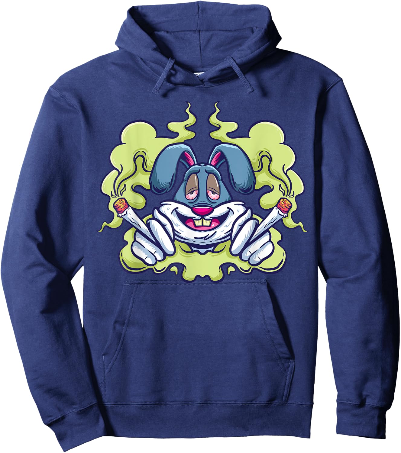 Stoned Rabbit Marijuana Stoner Pothead Cannabis Weed Hoodie - Hoodie | Navy