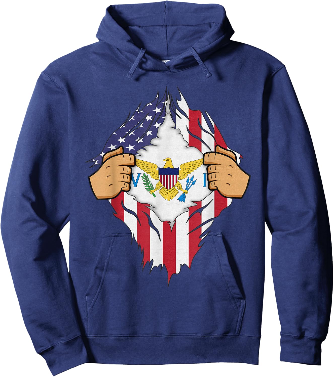 USVI FLAG US VIRGIN ISLANDS Men Women Kids Gift Hoodie - Hoodie | Navy