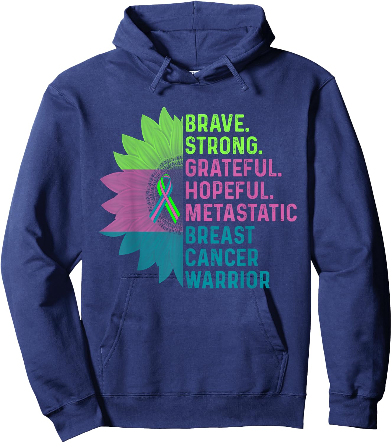 Metastatic Breast Cancer Awareness Care Warrior Hoodie - Hoodie | Navy