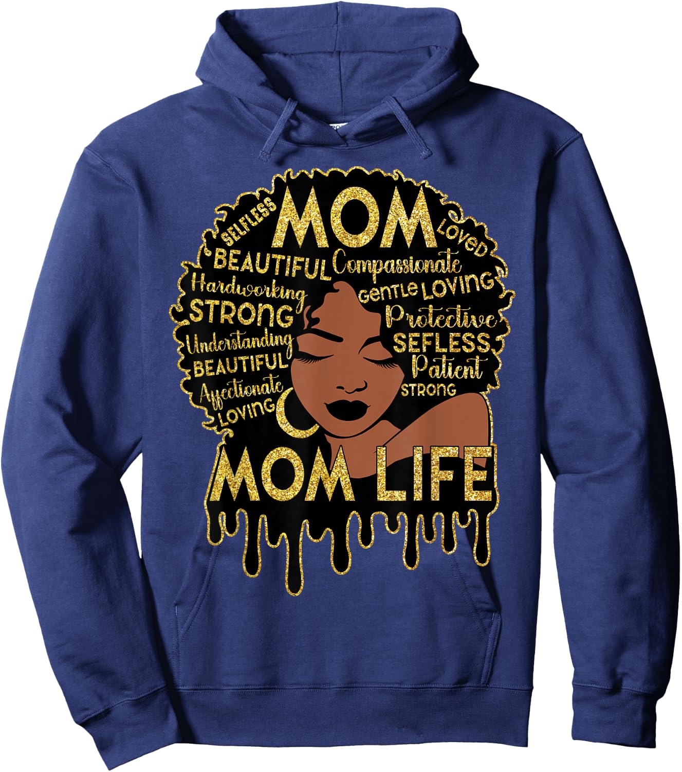 Black Women African American Black Mom Life Mother's Day Hoodie - Hoodie | Navy