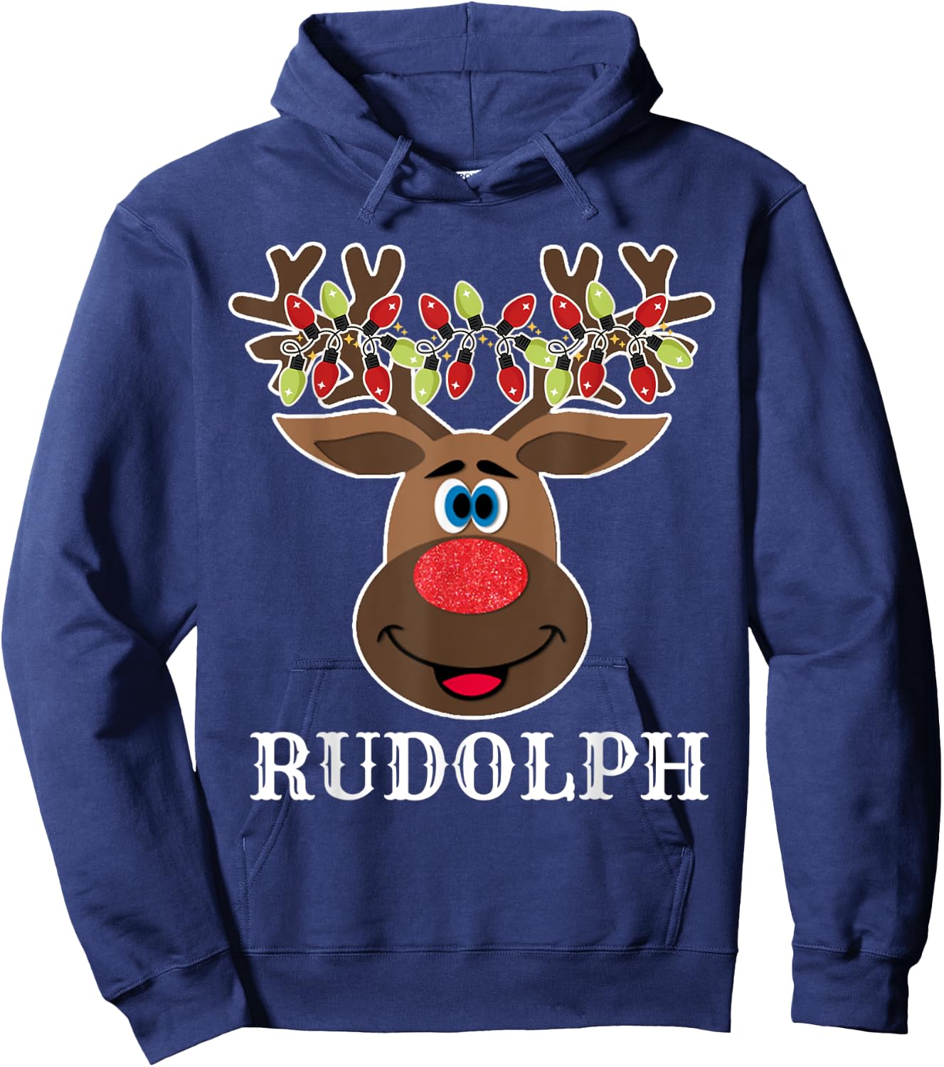 Santa Reindeer Rudolph Xmas Group Costume Hoodie - Hoodie | Navy