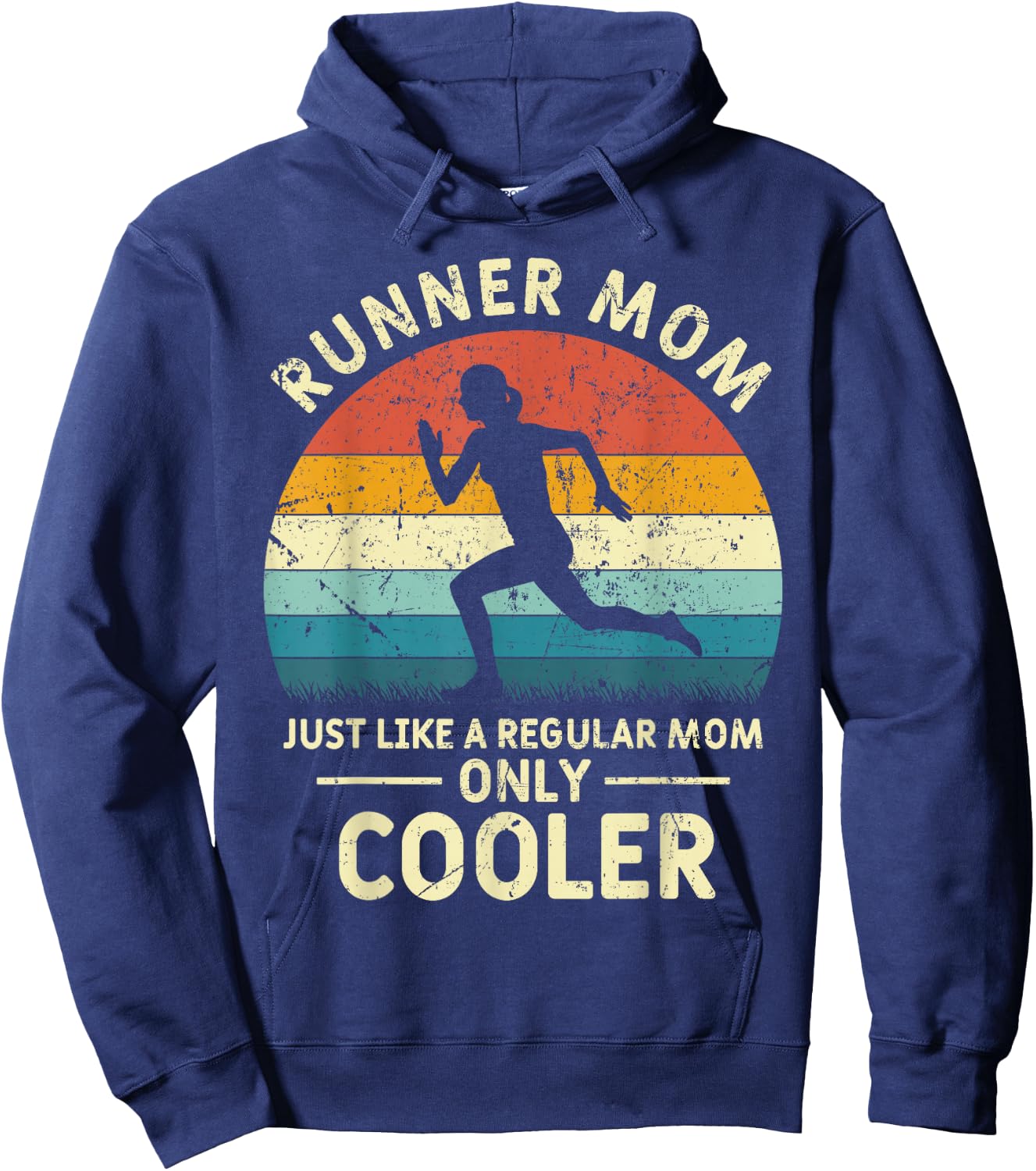 Runner Mom Funny Marathon Running Jogging Mothers Day Hoodie - Hoodie | Navy
