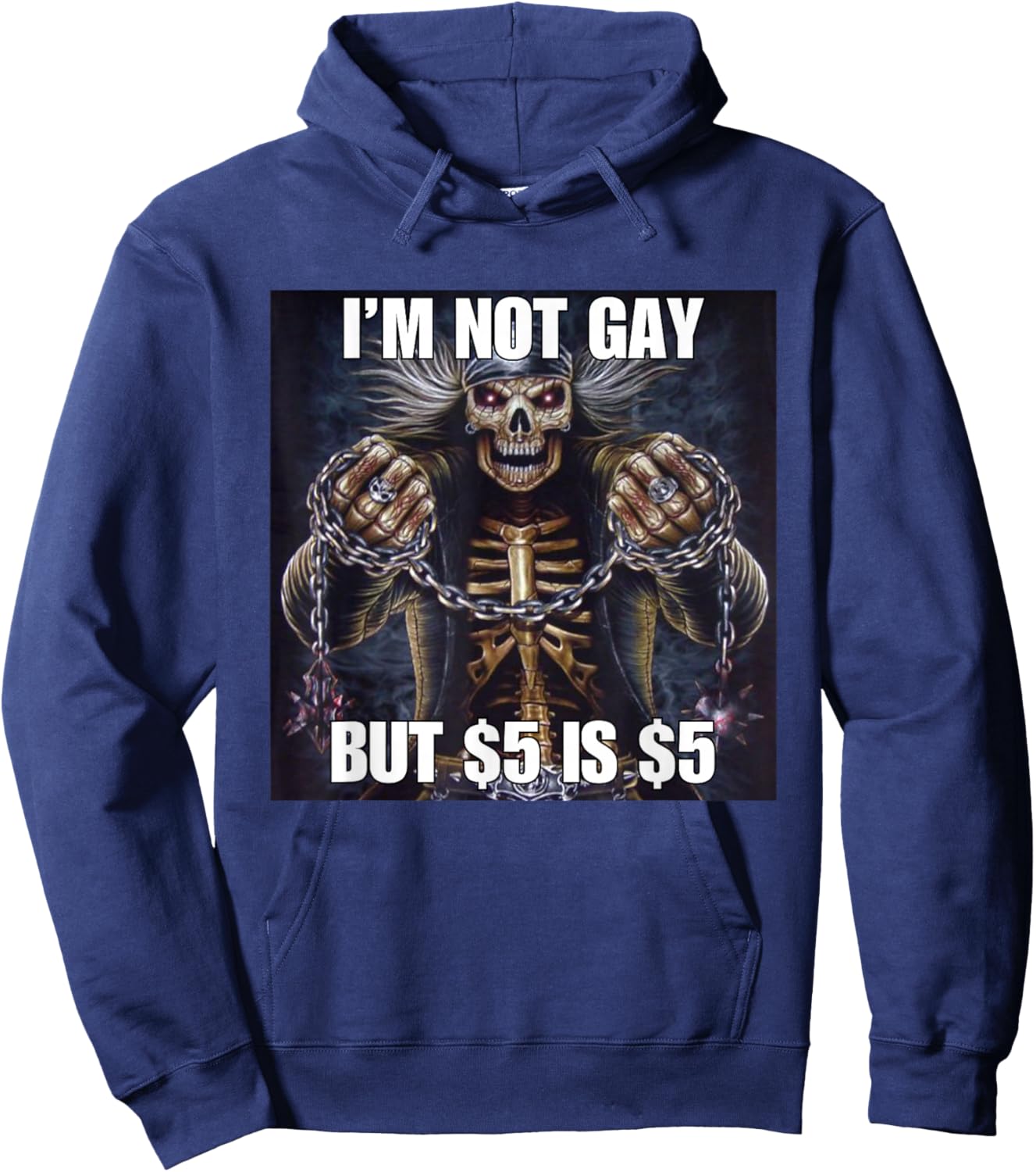 Homosexual Tendencies Gay Funny Cringe Hard Skeleton Meme Hoodie - Hoodie | Navy