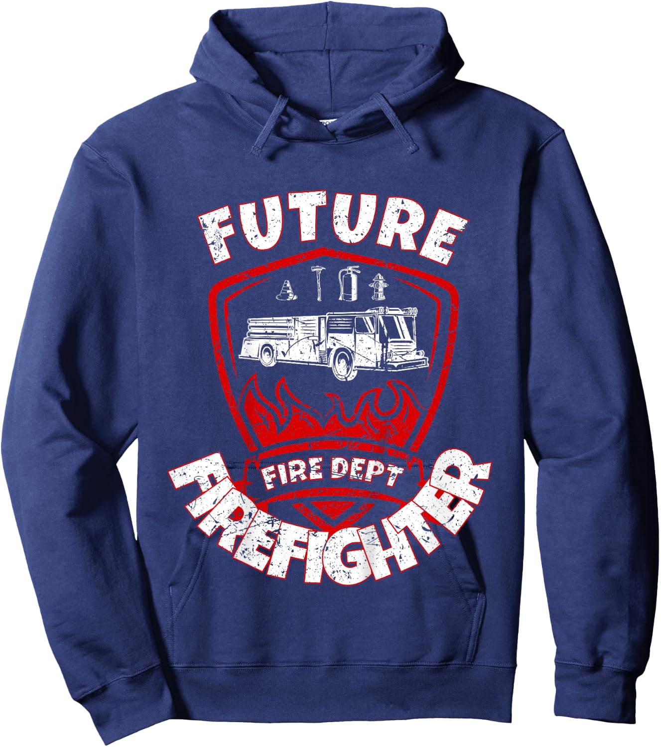 Future Firefighter Cute Kids Firetruck Fireman Hoodie - Hoodie | Navy