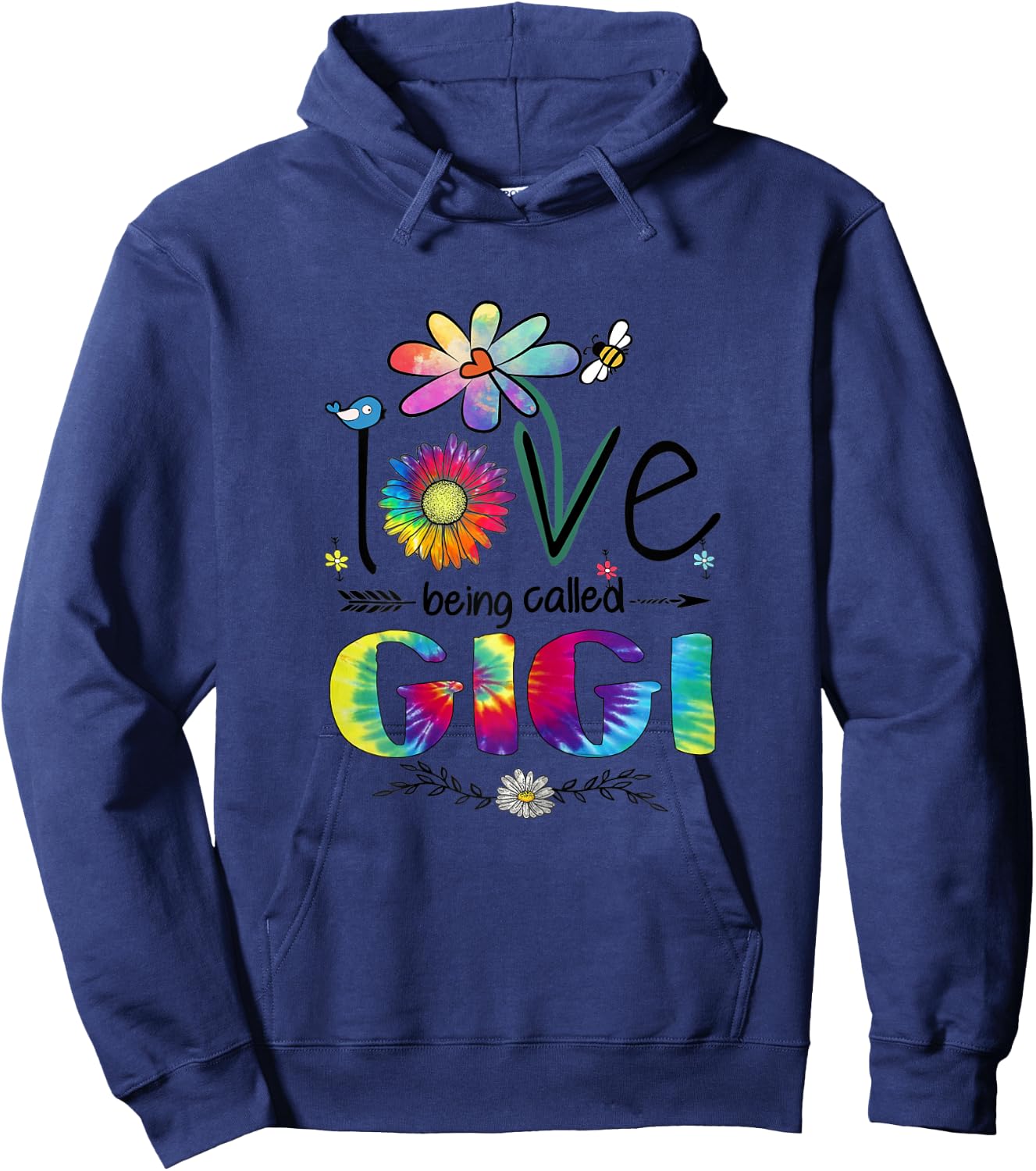 Love Being Called Gigi Daisy Tie Dye Cute Mother's Day Woman Hoodie - Hoodie | Navy