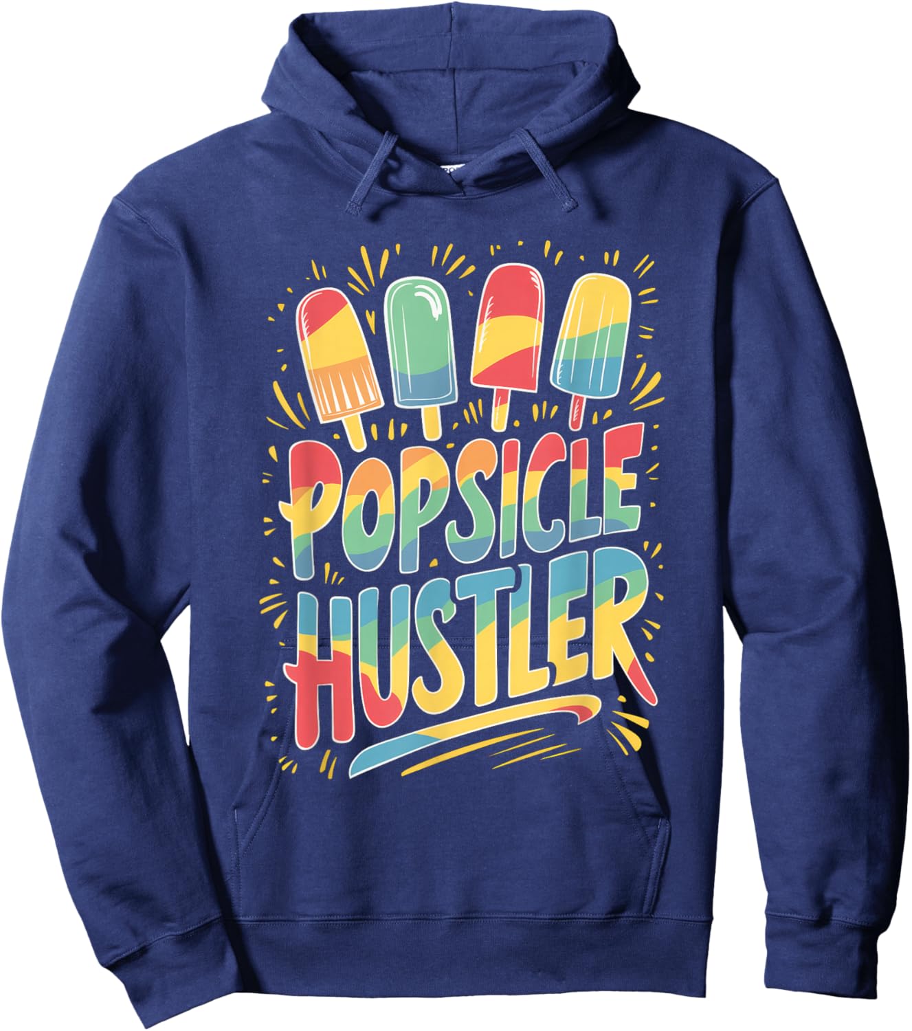 Hustler - Popsicle Print Shirt Hoodie - Hoodie | Navy