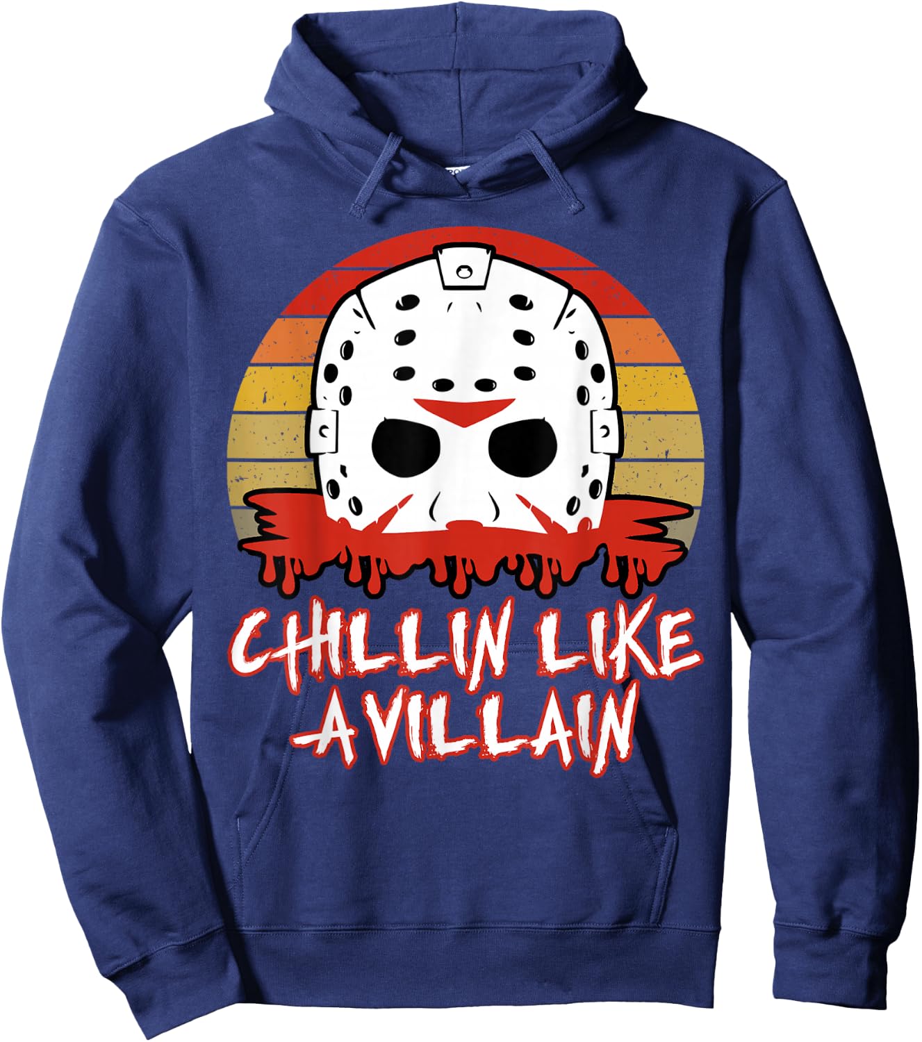 Slasher Horror Movie Fan Men Women Chillin Like a Villain Hoodie - Hoodie | Navy