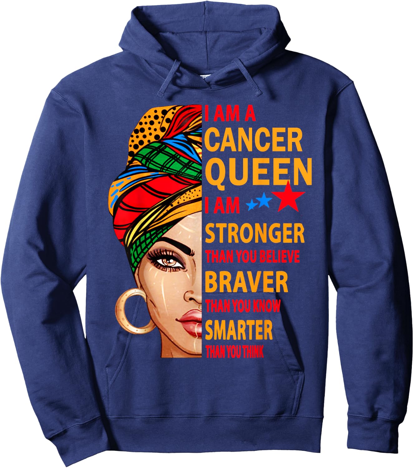 Cancer queen I am stronger birthday Gift Cancer zodiac Hoodie - Hoodie | Navy