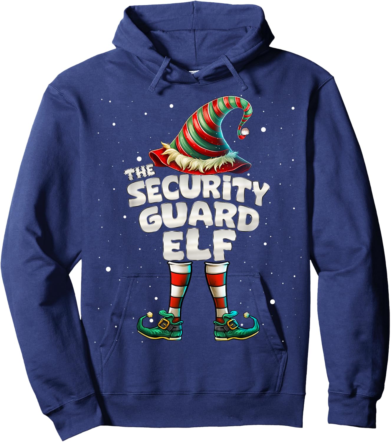 The Security Guard Elf Family Matching Group Christmas Hoodie - Hoodie | Navy