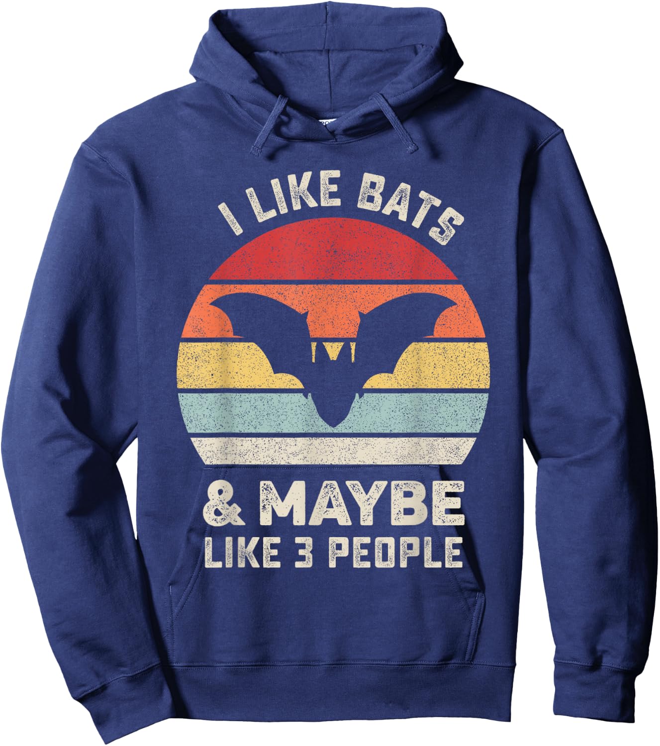 Retro I Like Bats Shirt Animal Bat Lover Gift Vintage Hoodie - Hoodie | Navy