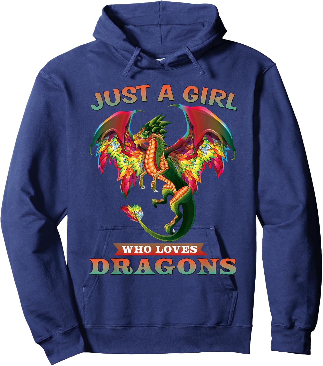 Just A Girl Who Loves Dragons Tween Teen Girl Women Gifts Hoodie - Hoodie | Navy