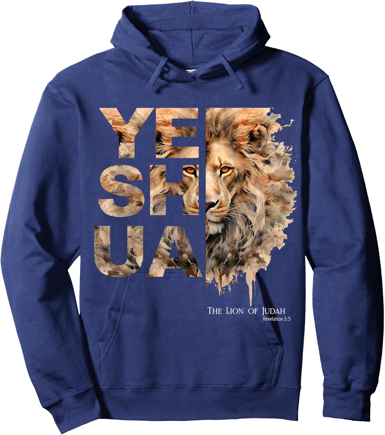 Yeshua, Lion of Judah, Jesus, God, Bible Verse, Revelation Hoodie - Hoodie | Navy