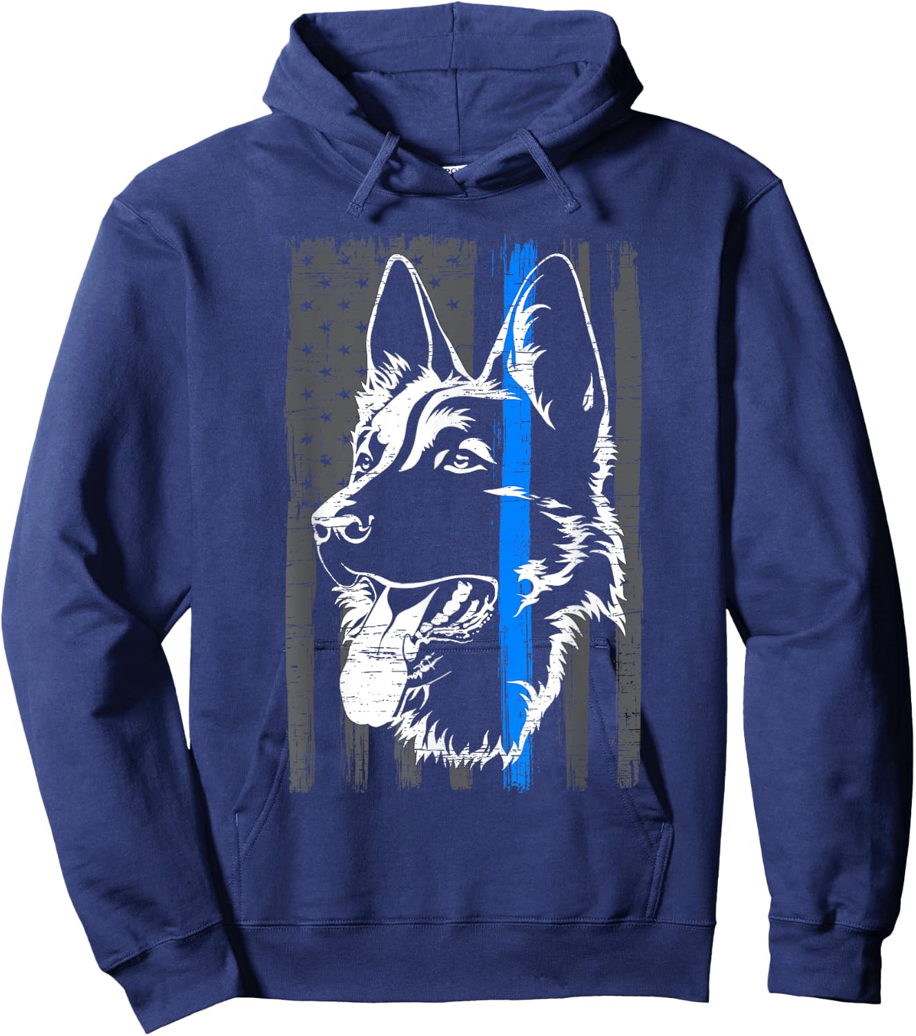 Thin Blue Line K9 Dog Law Enforcement Police Dog Policeman Hoodie - Hoodie | Navy