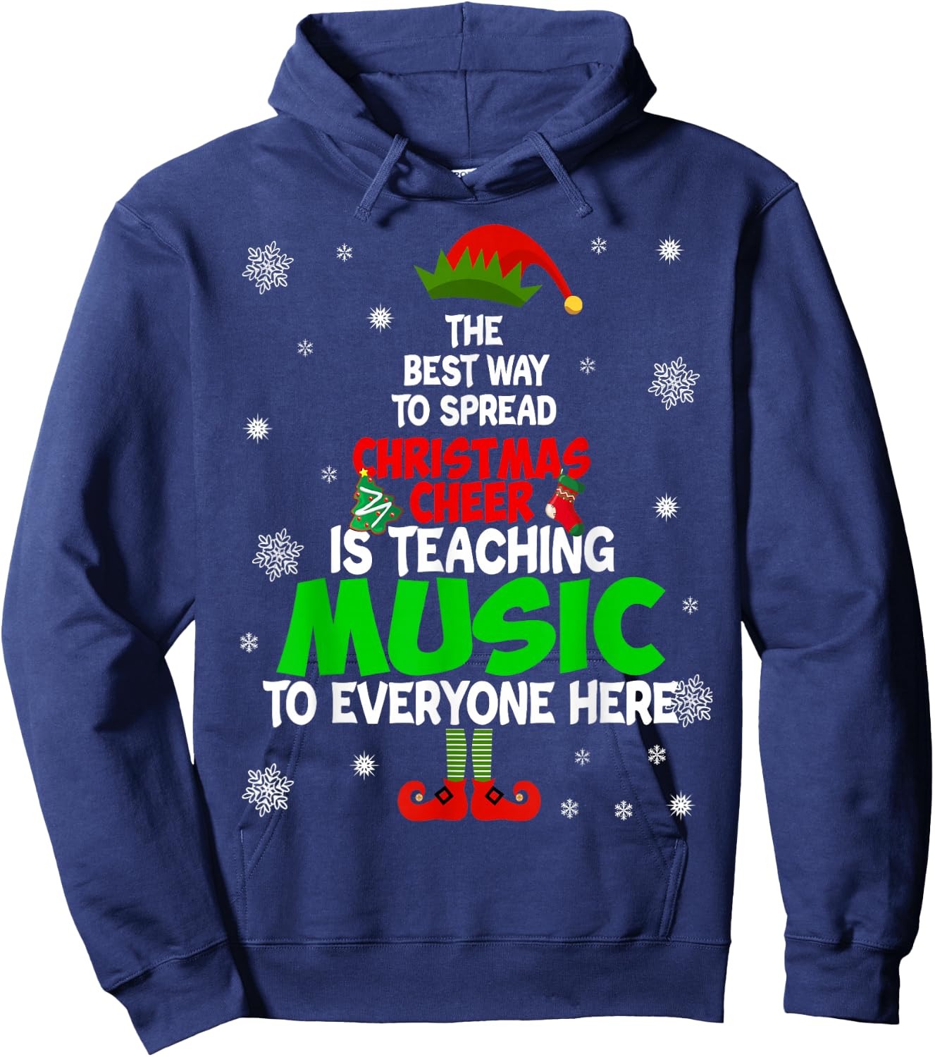 The Best Way To Spread Christmas Cheer Is Teaching Music Hoodie - Hoodie | Navy