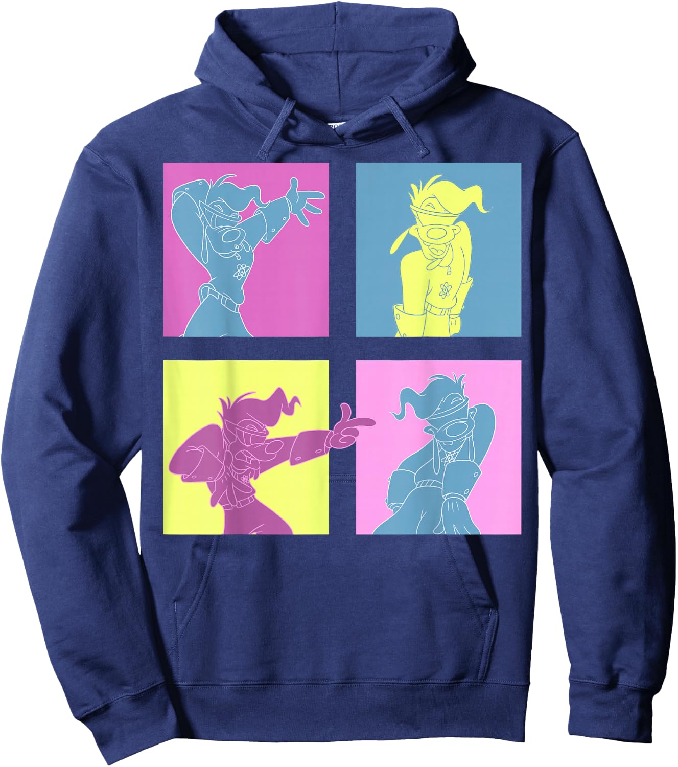 Disney Mickey and Friends Goofy Neon Panel Portrait Hoodie - Hoodie | Navy