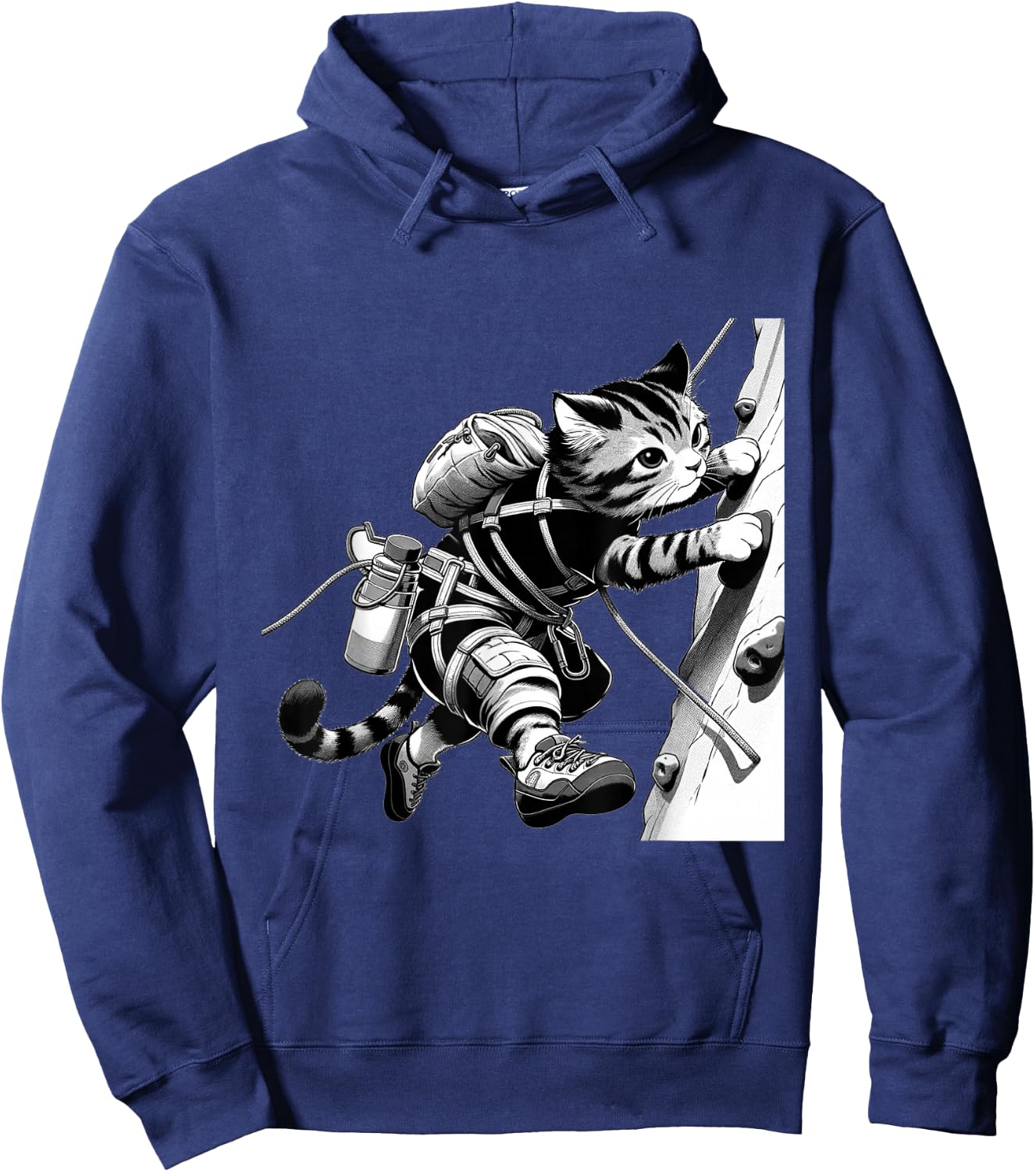 Adventure Cat Rock Climber - Cool Anime Style Climbing Hoodie - Hoodie | Navy
