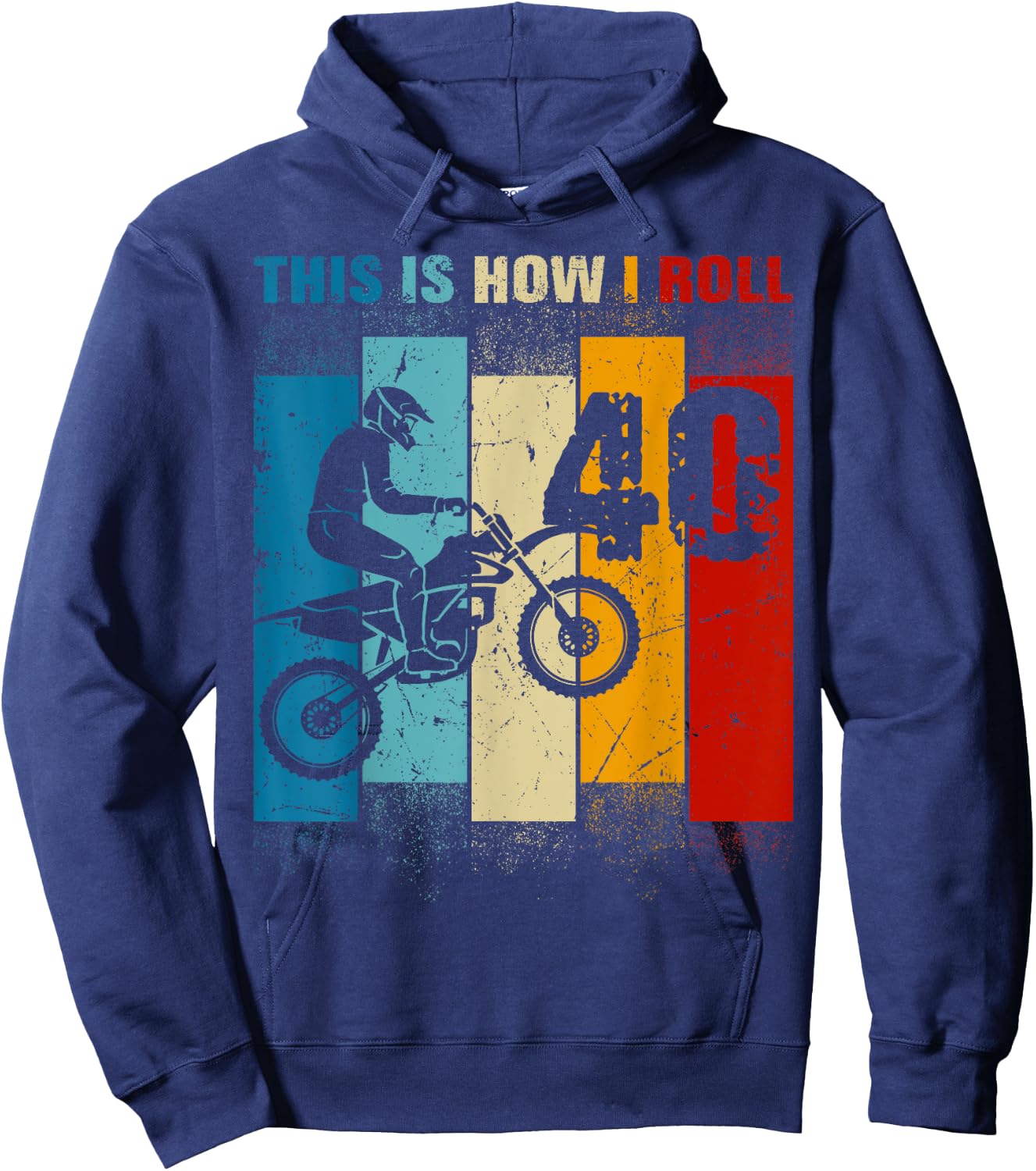 40 Year Old Birthday Boy Motocross 40thB-Day Dirt Bike Hoodie - Hoodie | Navy