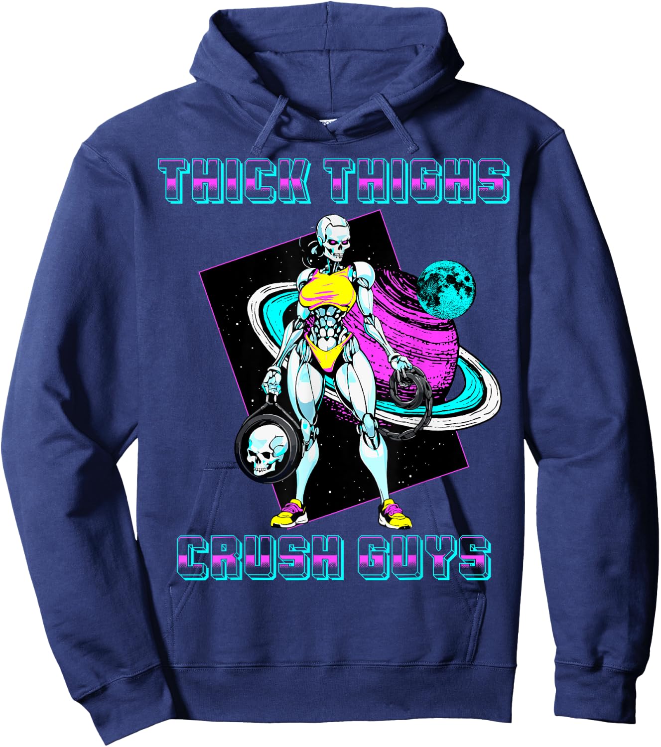 Thick Thighs Crush Guys Weightlifting Bodybuilding Gym Hoodie - Hoodie | Navy