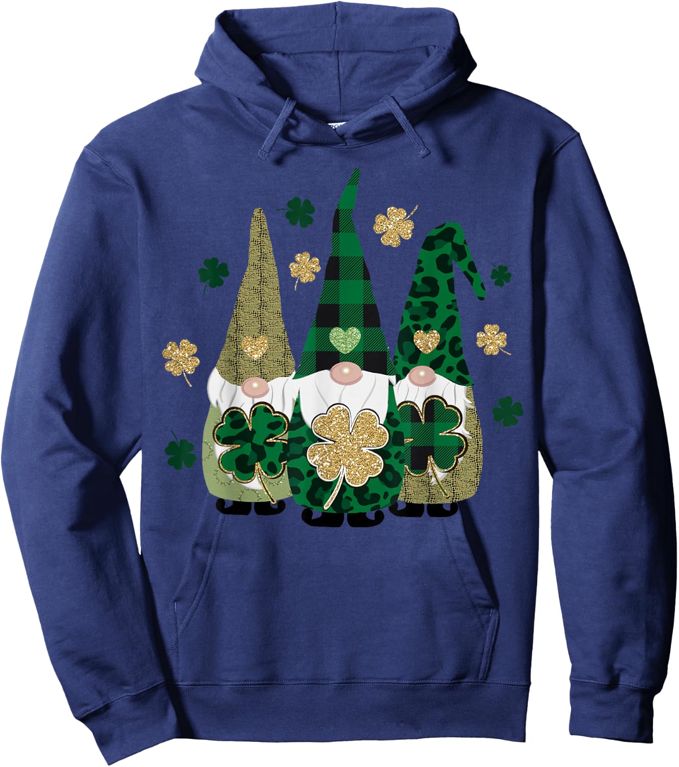 Irish Gnome St Patricks Day Shamrock Shirt Lucky Leprechauns Hoodie - Hoodie | Navy