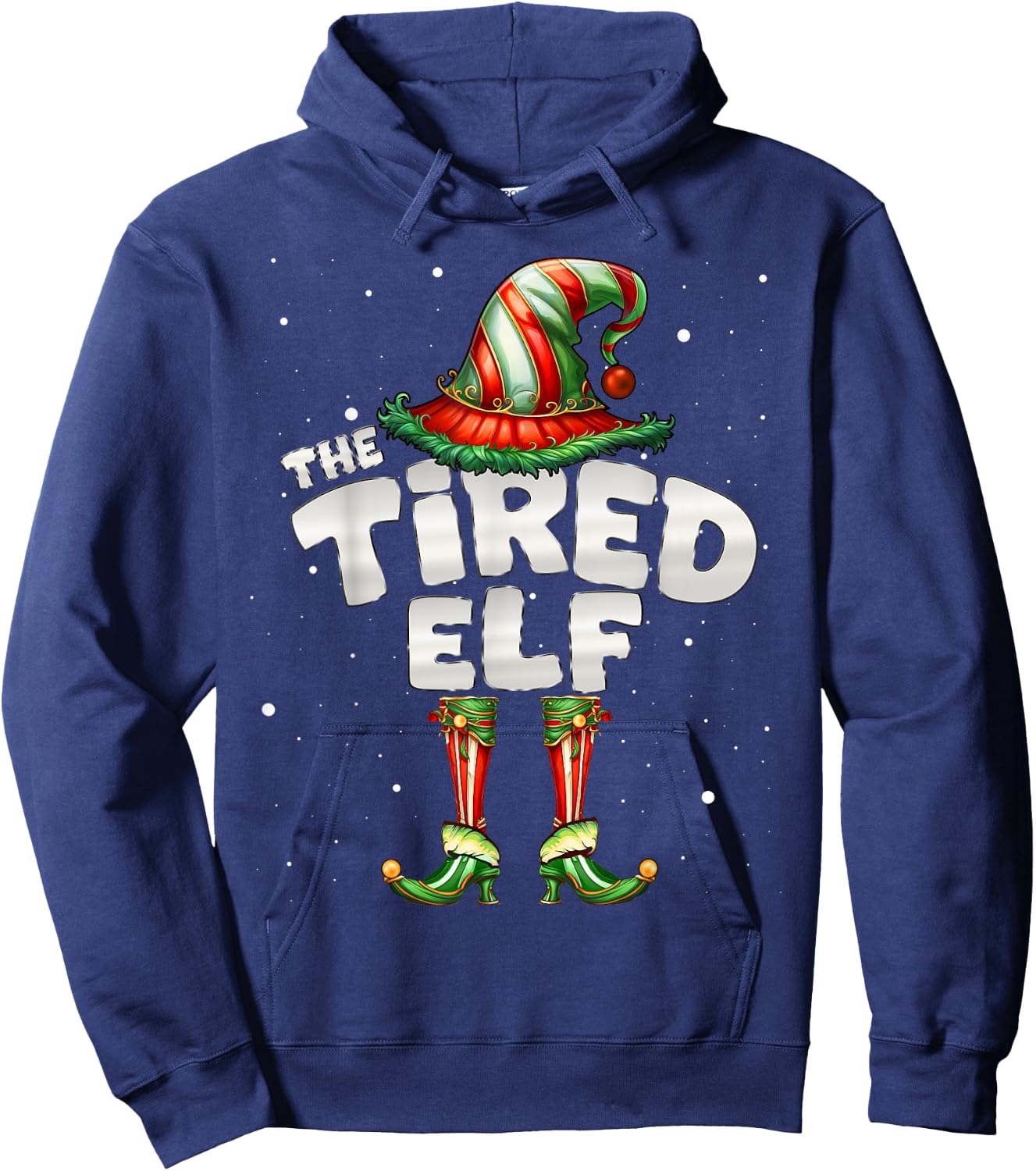 I'm The Tired Elf Family Matching Group Christmas Hoodie - Hoodie | Navy