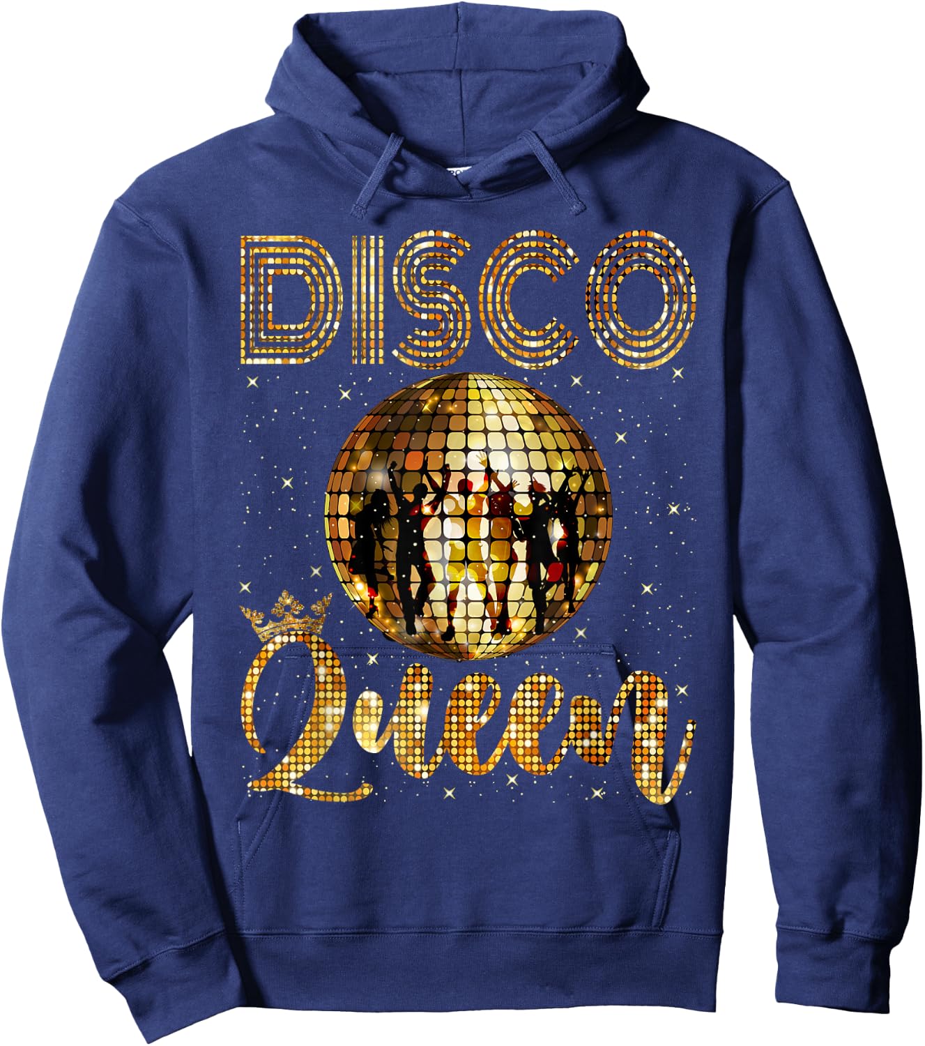 Disco Queen - 70's Disco Themed Vintage Seventies Costume Hoodie - Hoodie | Navy