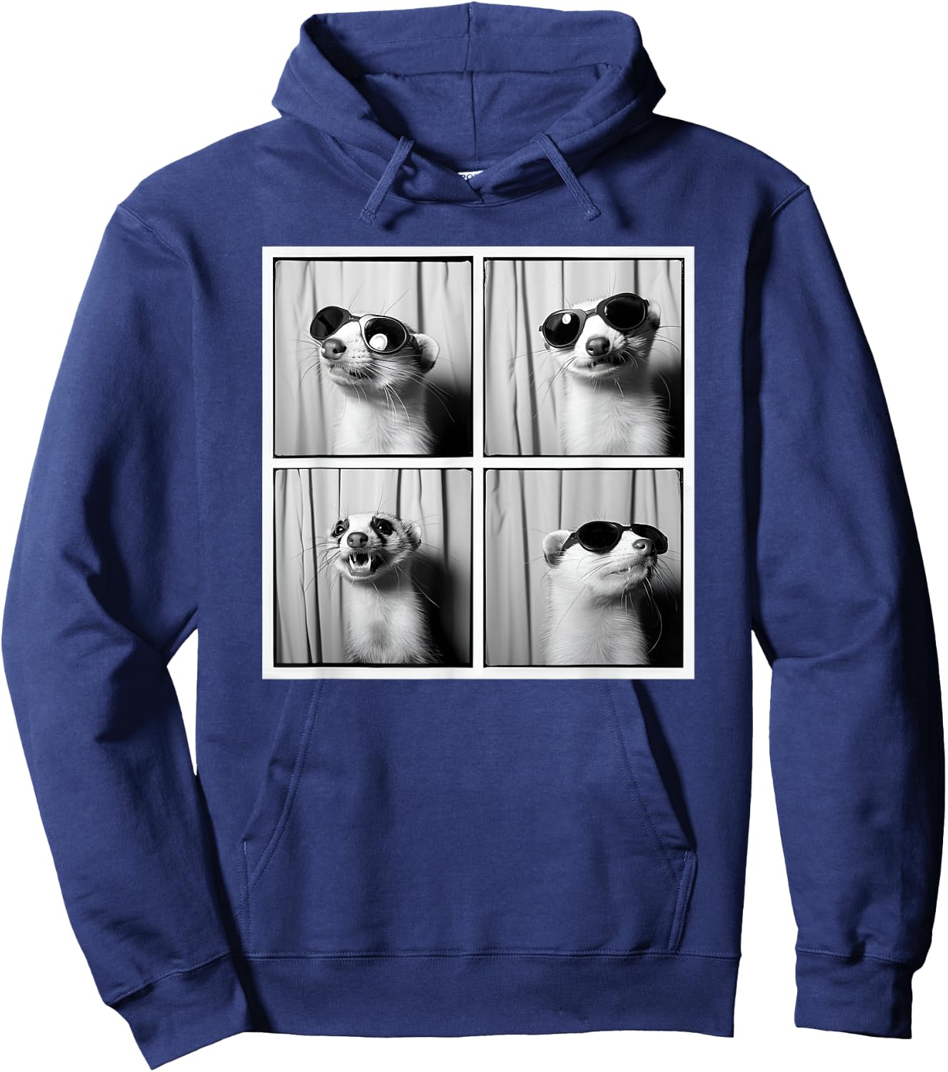 Ferret Face Photobooth Love Ferrets Mom Funny Ferret Dad Hoodie - Hoodie | Navy
