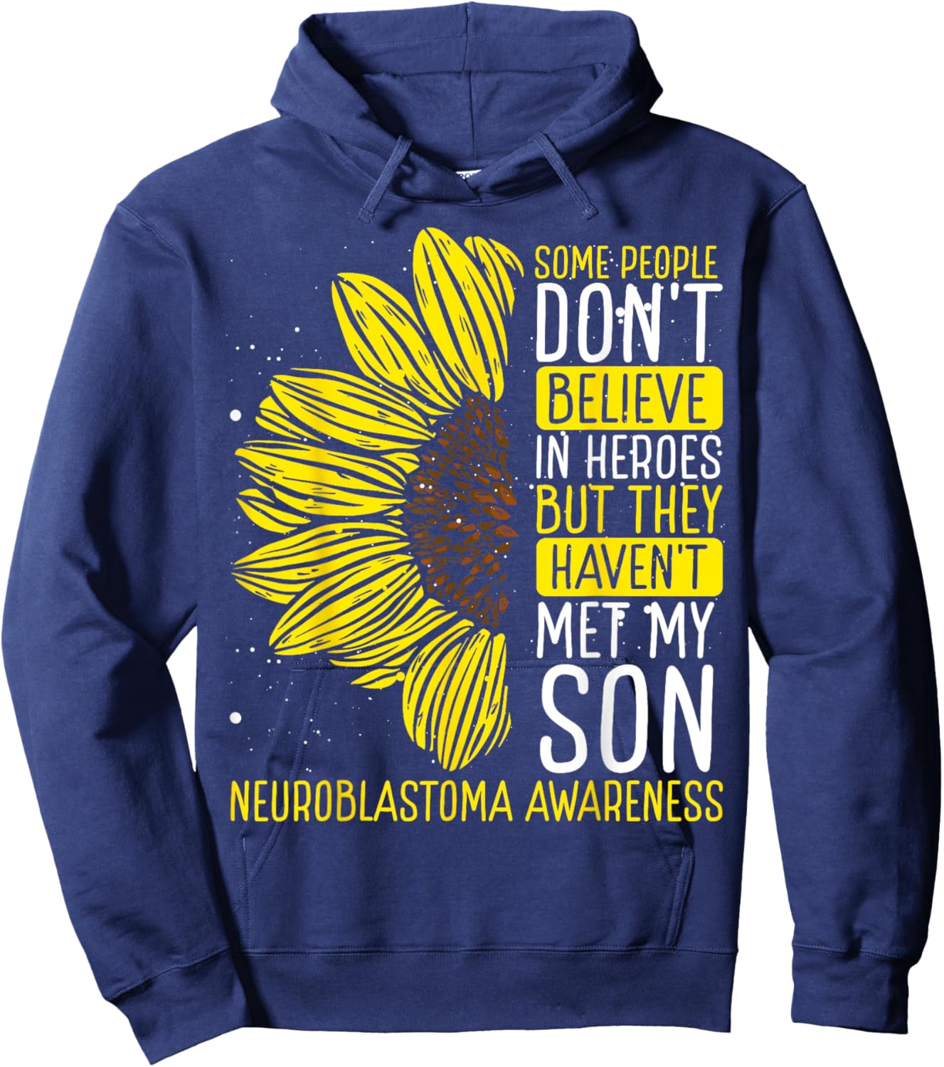 Neuroblastoma Awareness Ribbon Son Survivor Warrior Hoodie - Hoodie | Navy