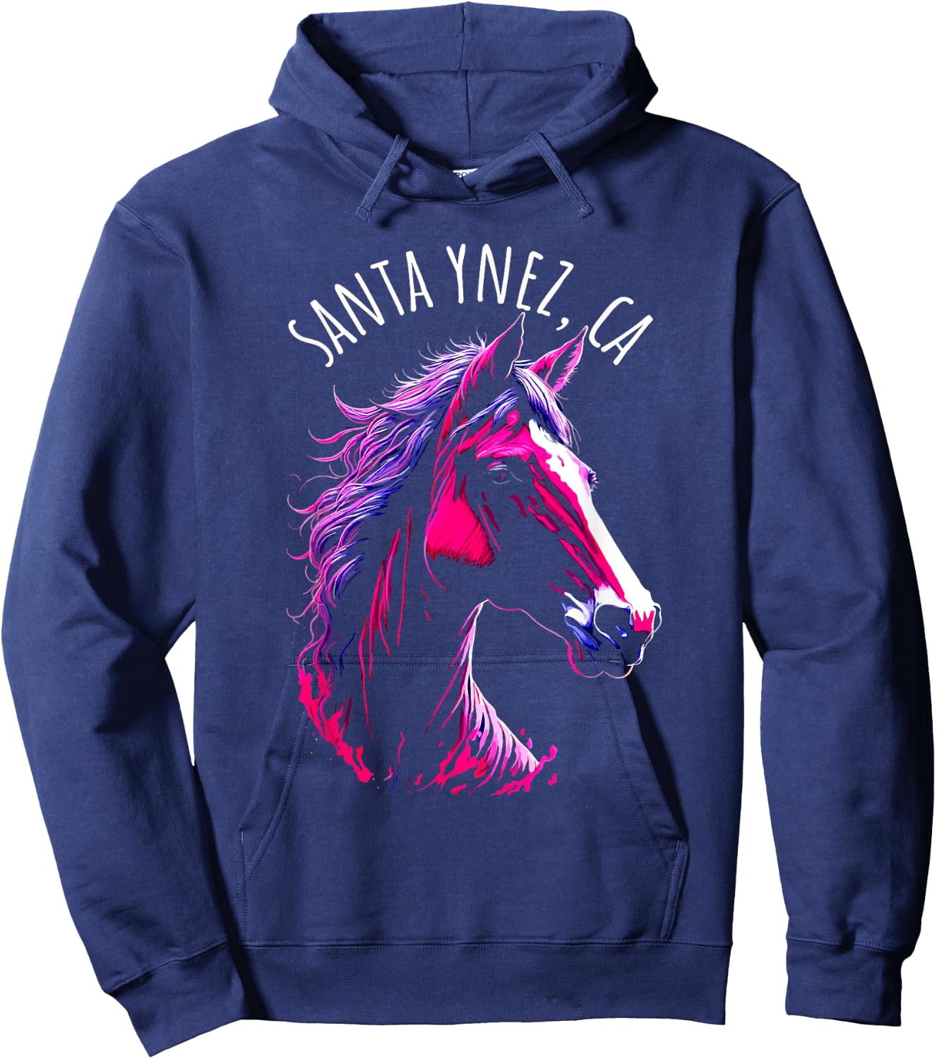 Santa Ynez California USA Equestrian Horse Design Hoodie - Hoodie | Navy
