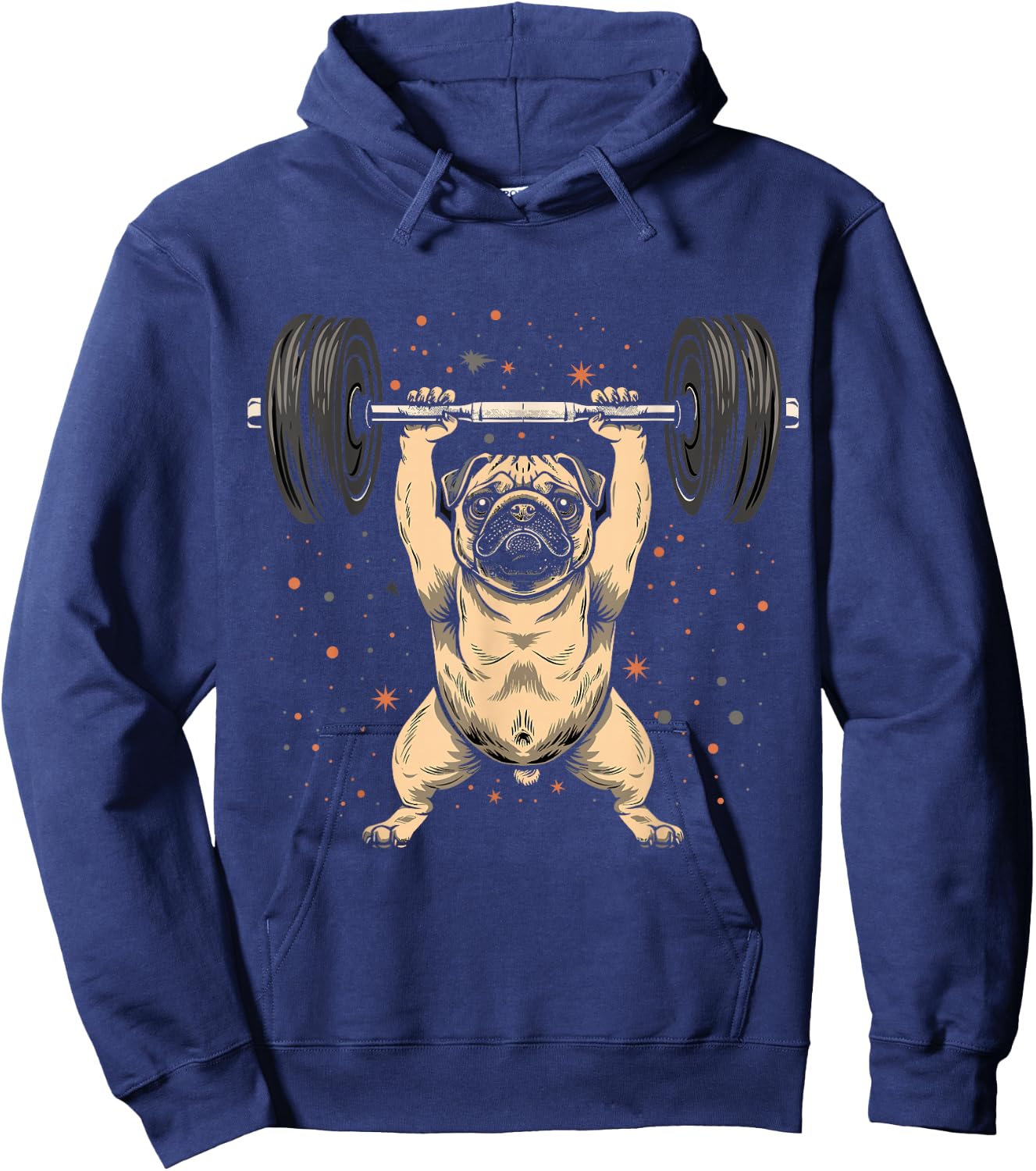 Pug Weightlifting Funny Deadlift Men Fitness Gym Workout Hoodie - Hoodie | Navy